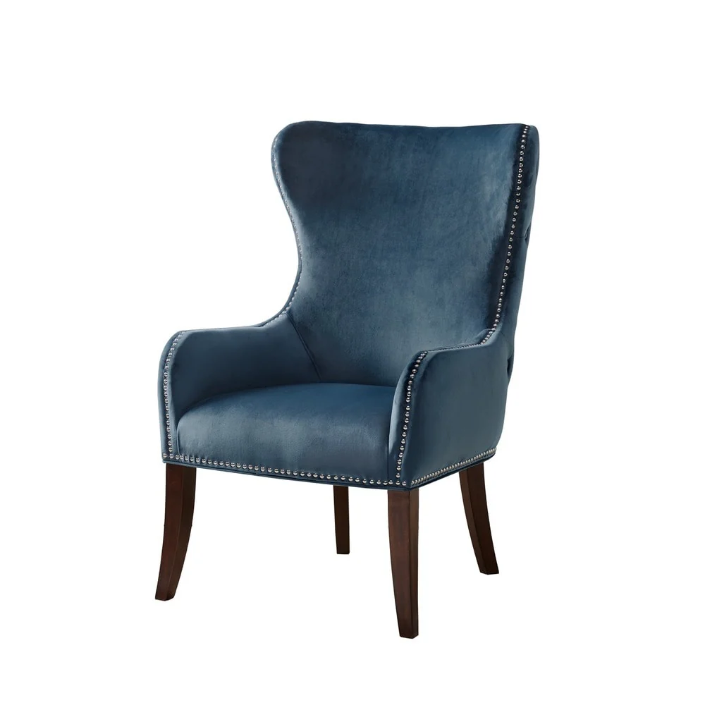 Madison Park Irvine Blue Nailhead Trim Accent Chair