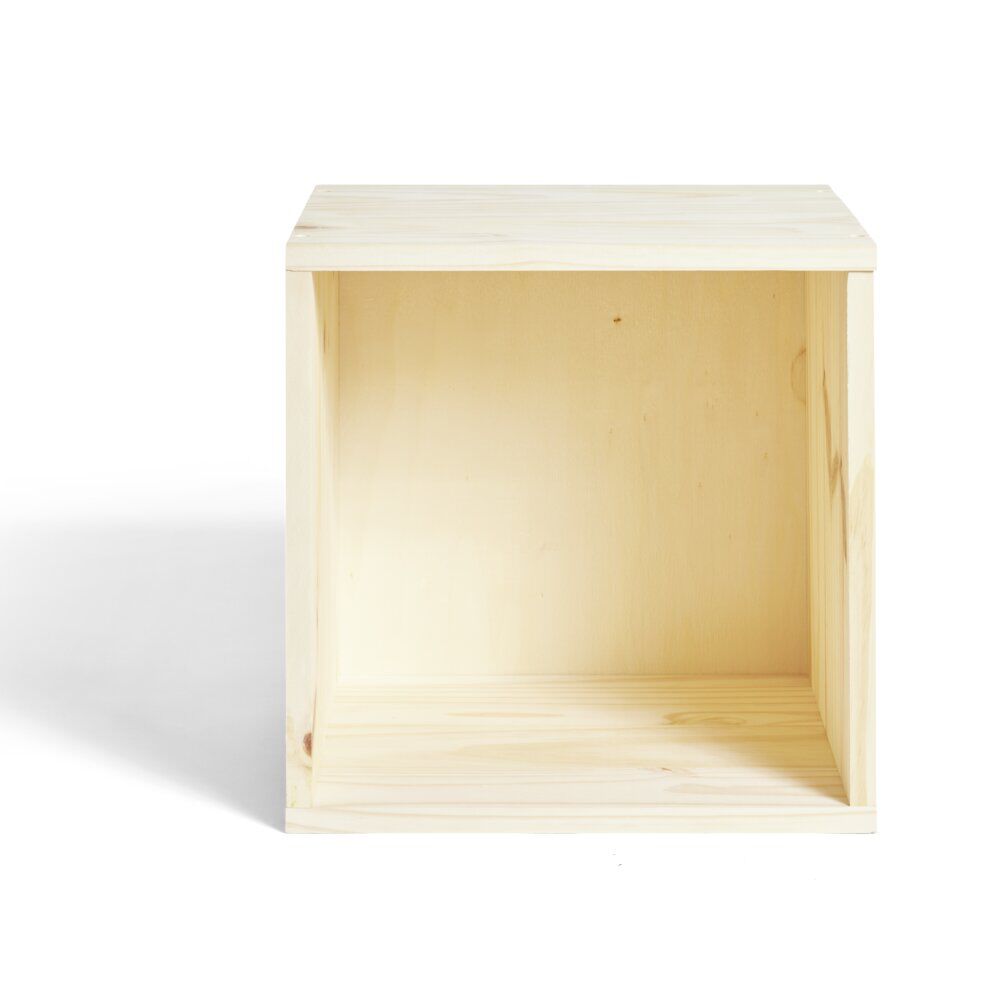 Cube de rangement 1 case pin naturel