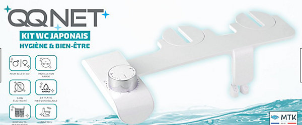Kit WC lavant pour abattant de toilette - Hygiène parfaite sans électricité - QQ Net