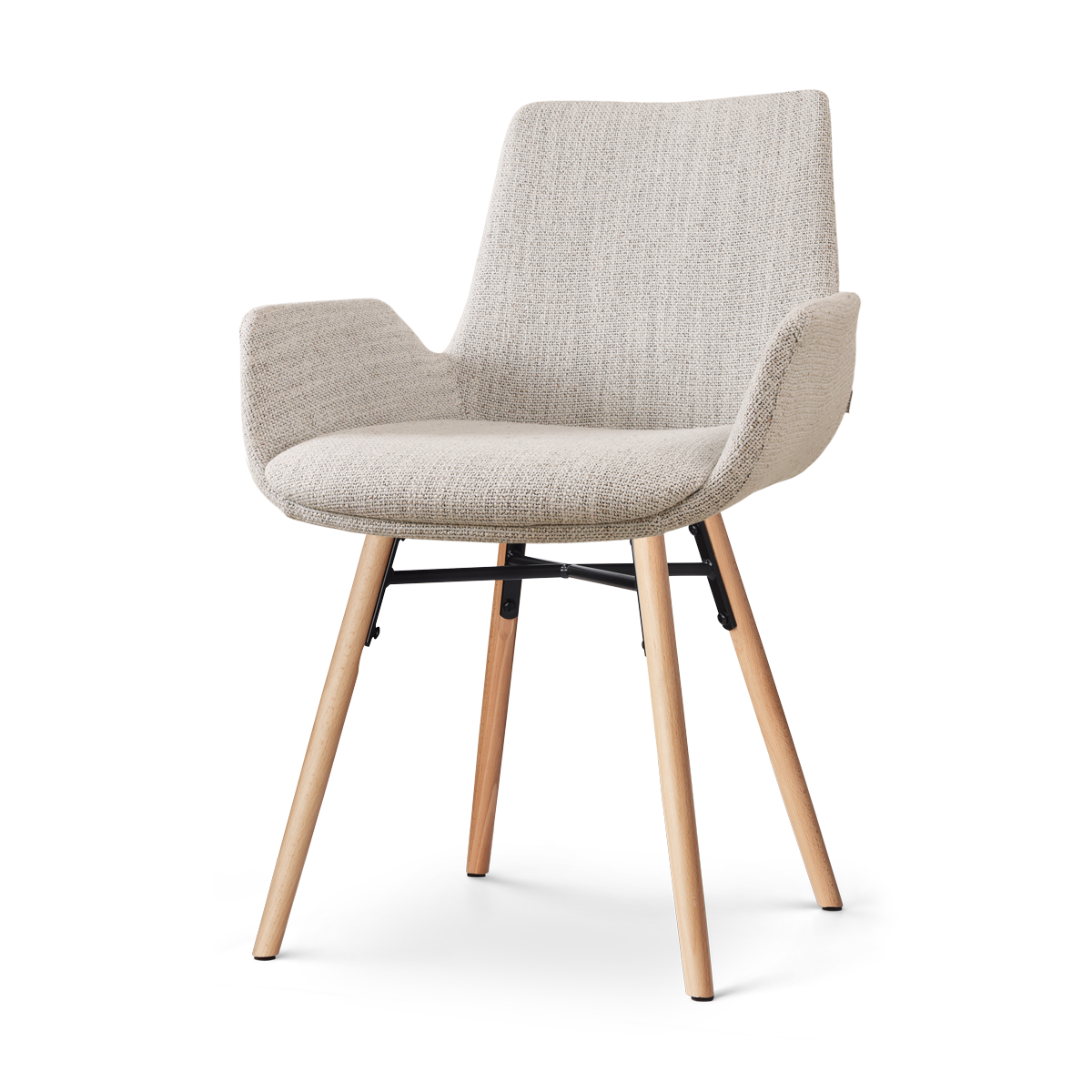 Nolon Nena-Eef Eetkamerstoel Beige Gemêleerd - met Armleuning - Stof