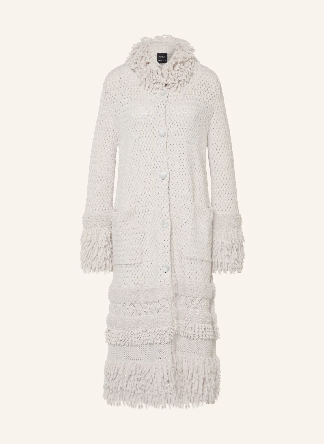 MARC CAIN Strickmantel mit Cashmere und Pailletten