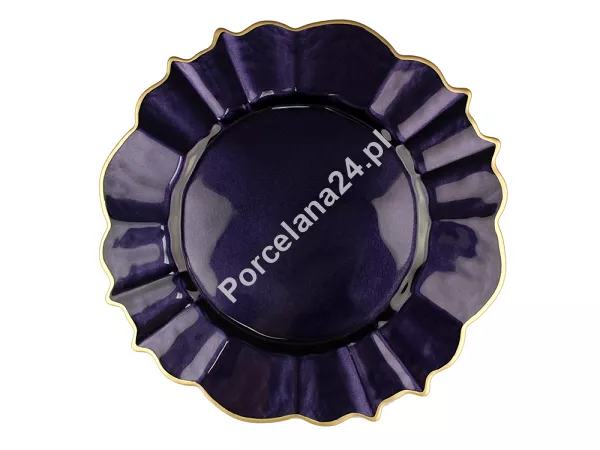 Patera szklana na nodze 32 cm Villa Italia - Mathilda fioletowa AK273