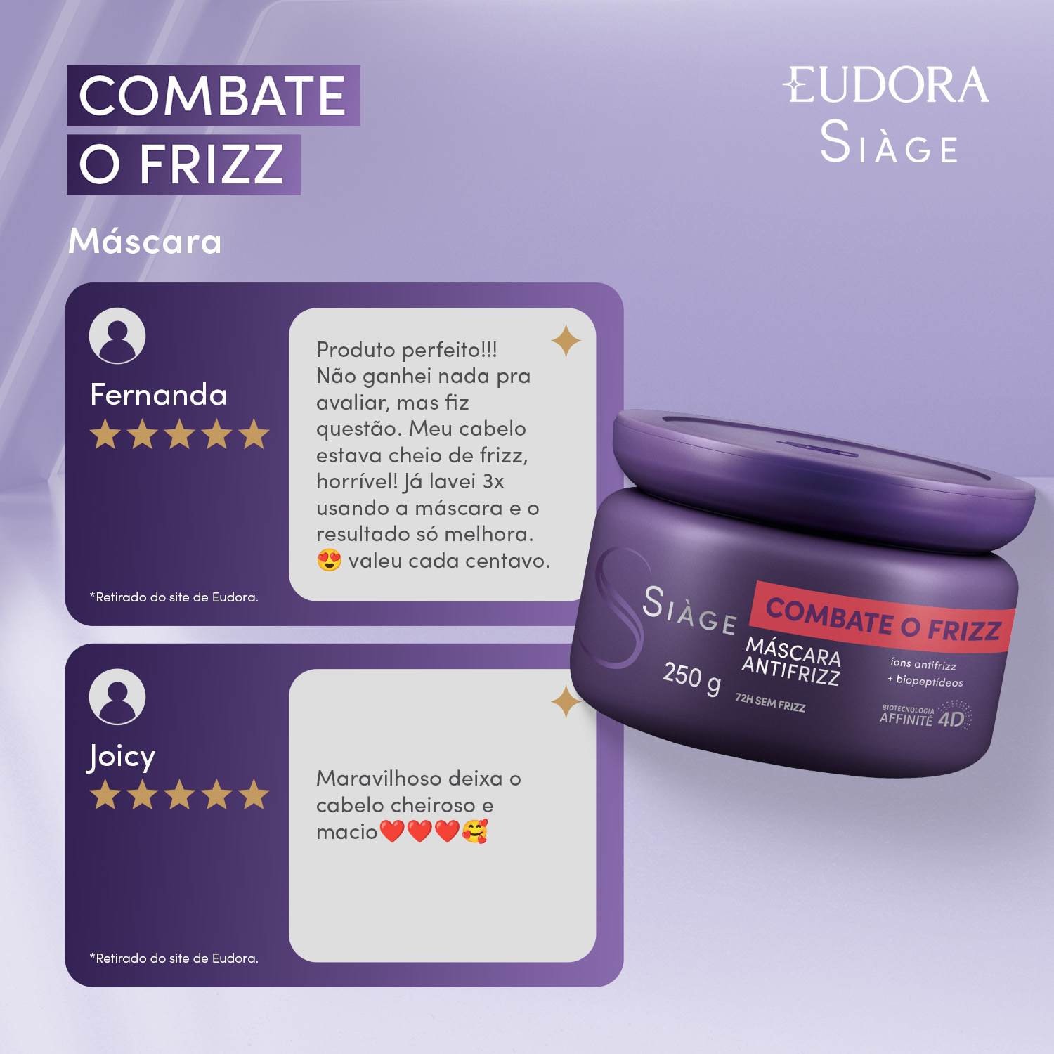 Máscara Capilar Siàge Combate o Frizz 250g