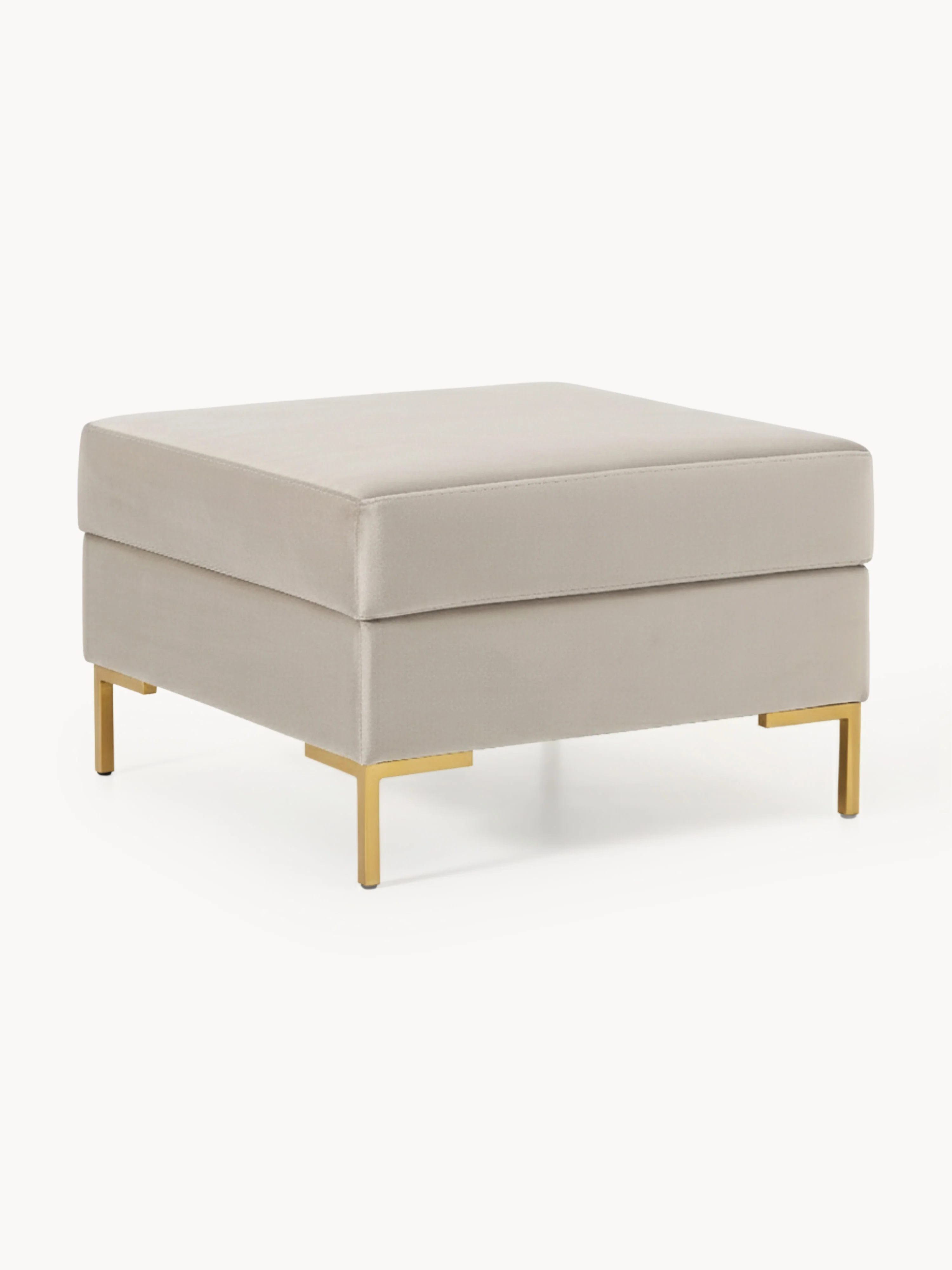 Samt-Sofa-Hocker Luna mit Stauraum