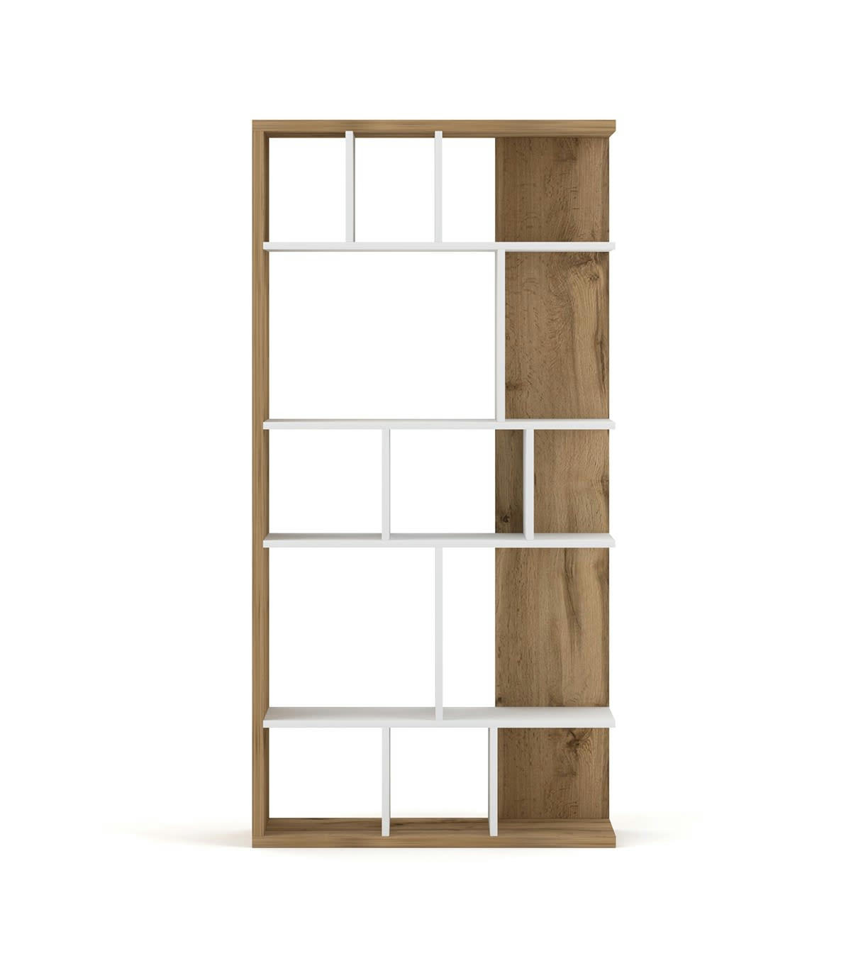 TWIN - Bibliothèque design avec 13 niches de rangement L80 x H160 cm