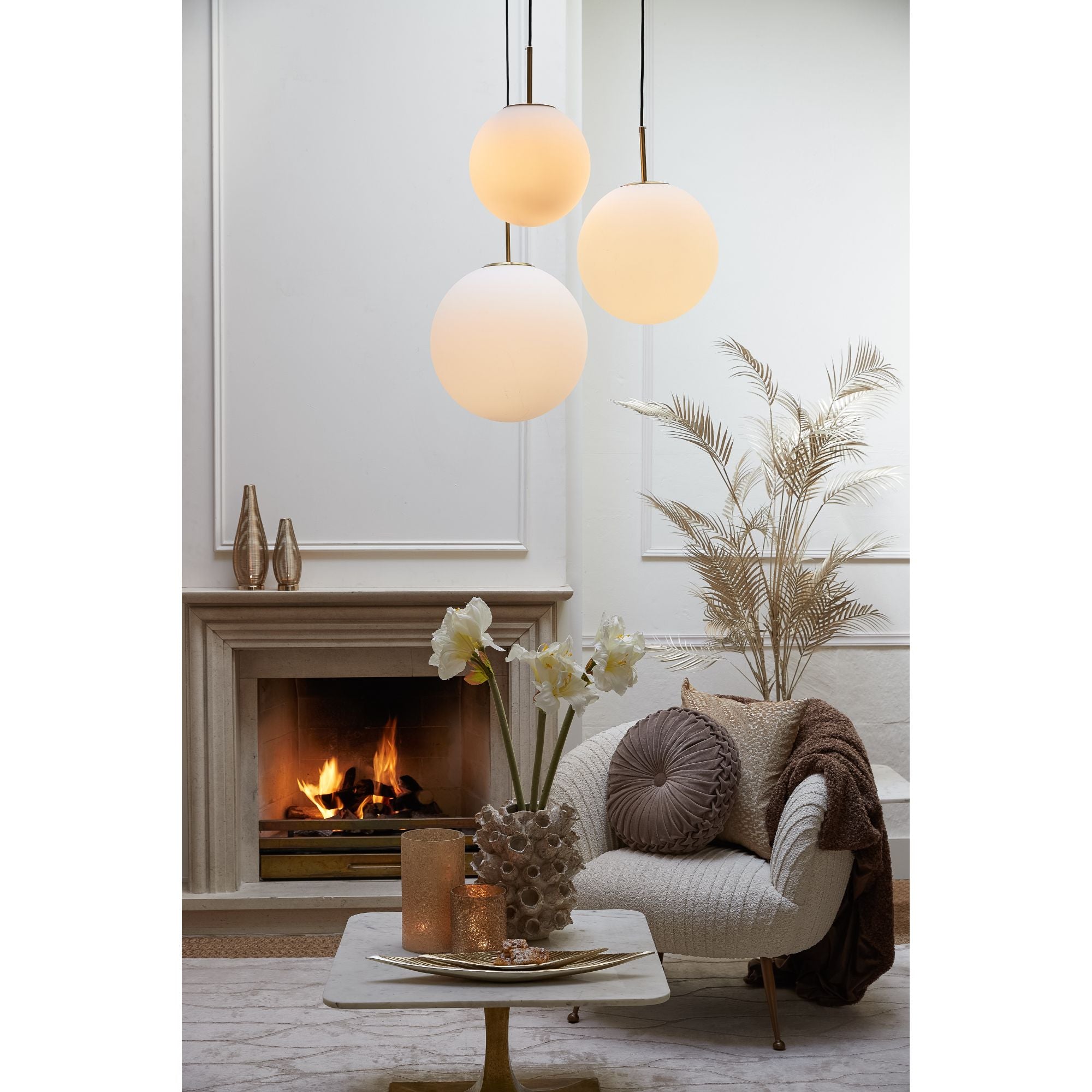 Light & Living - Hanglamp MEDINA - Ø30x30cm - Wit