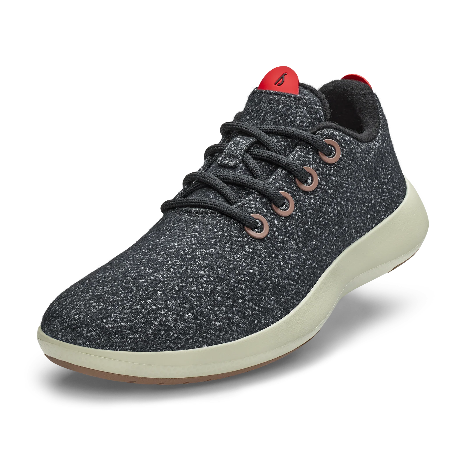 Men's Wool Runner Mizzles - Dark Grey/Bloom Red (Arid Beige Sole)