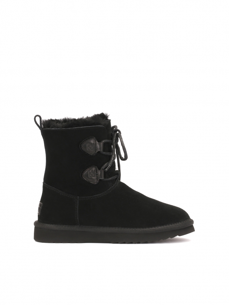 Suede lace-up snow boots