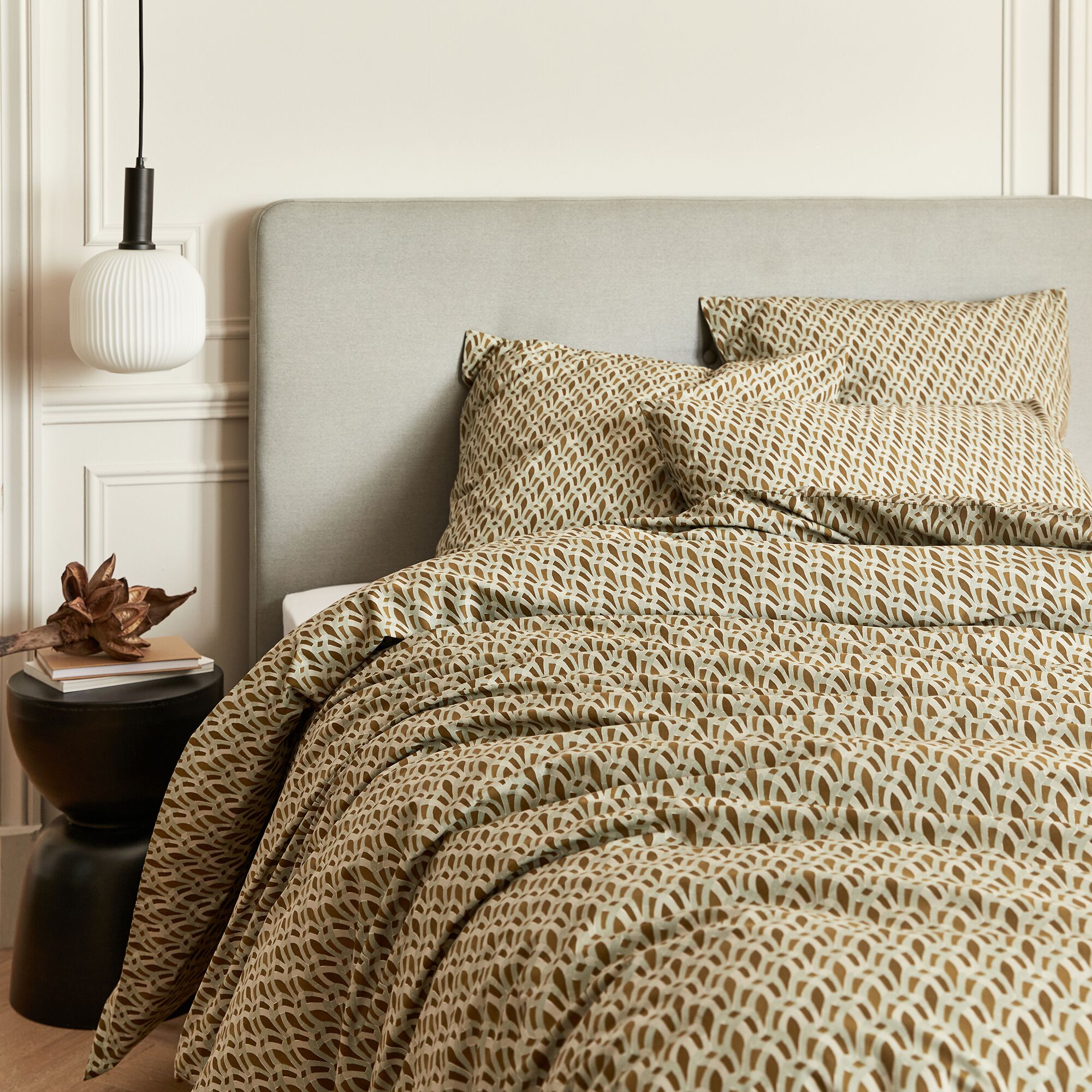QAR - Housse de couette en percale de coton 240x220cm - brun