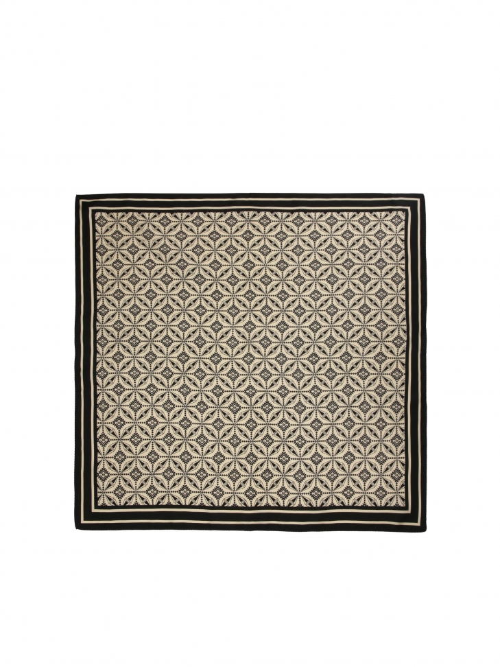 Black and cream silk scarf