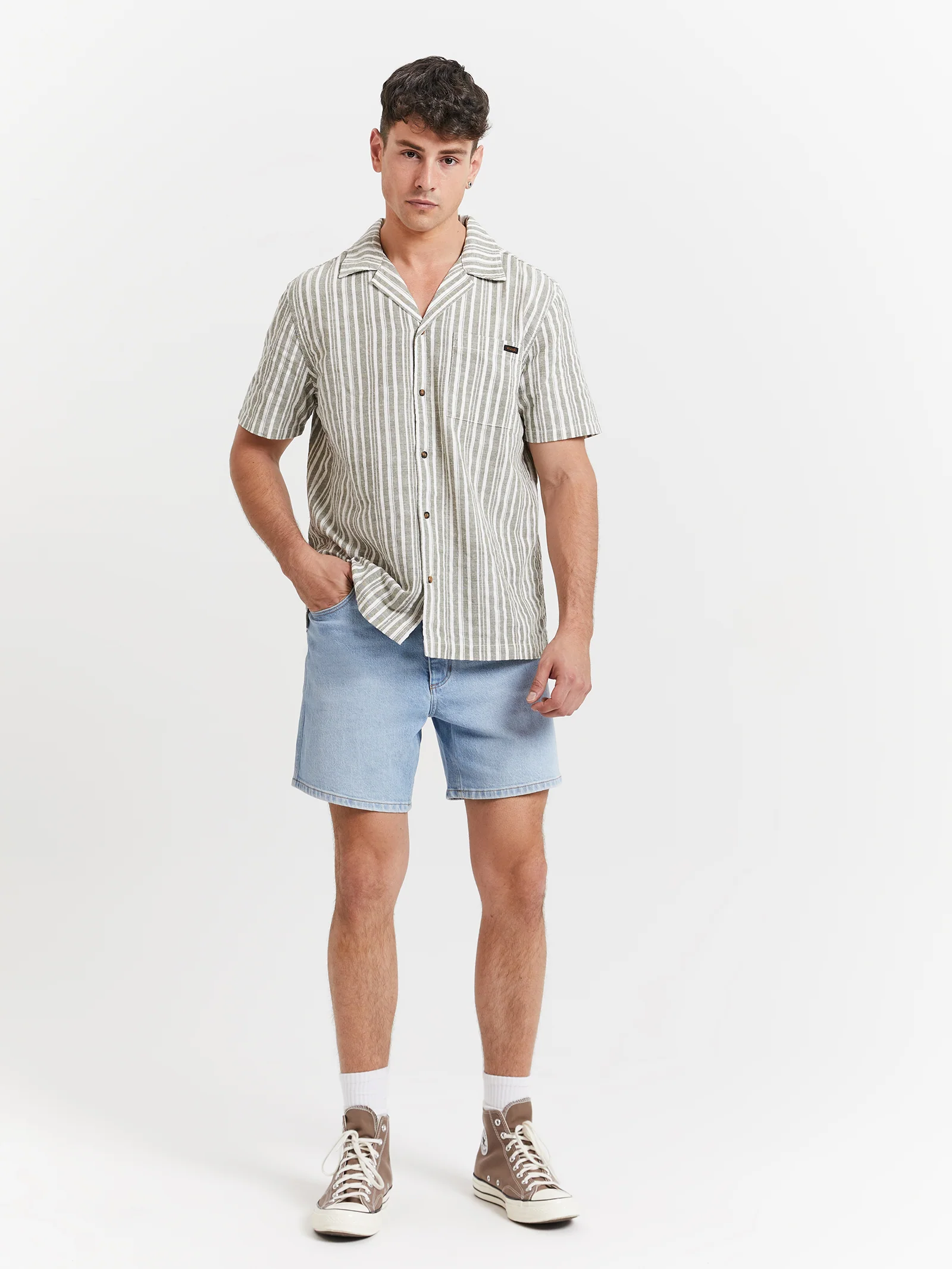 Resort Shirt - Sage Stripe