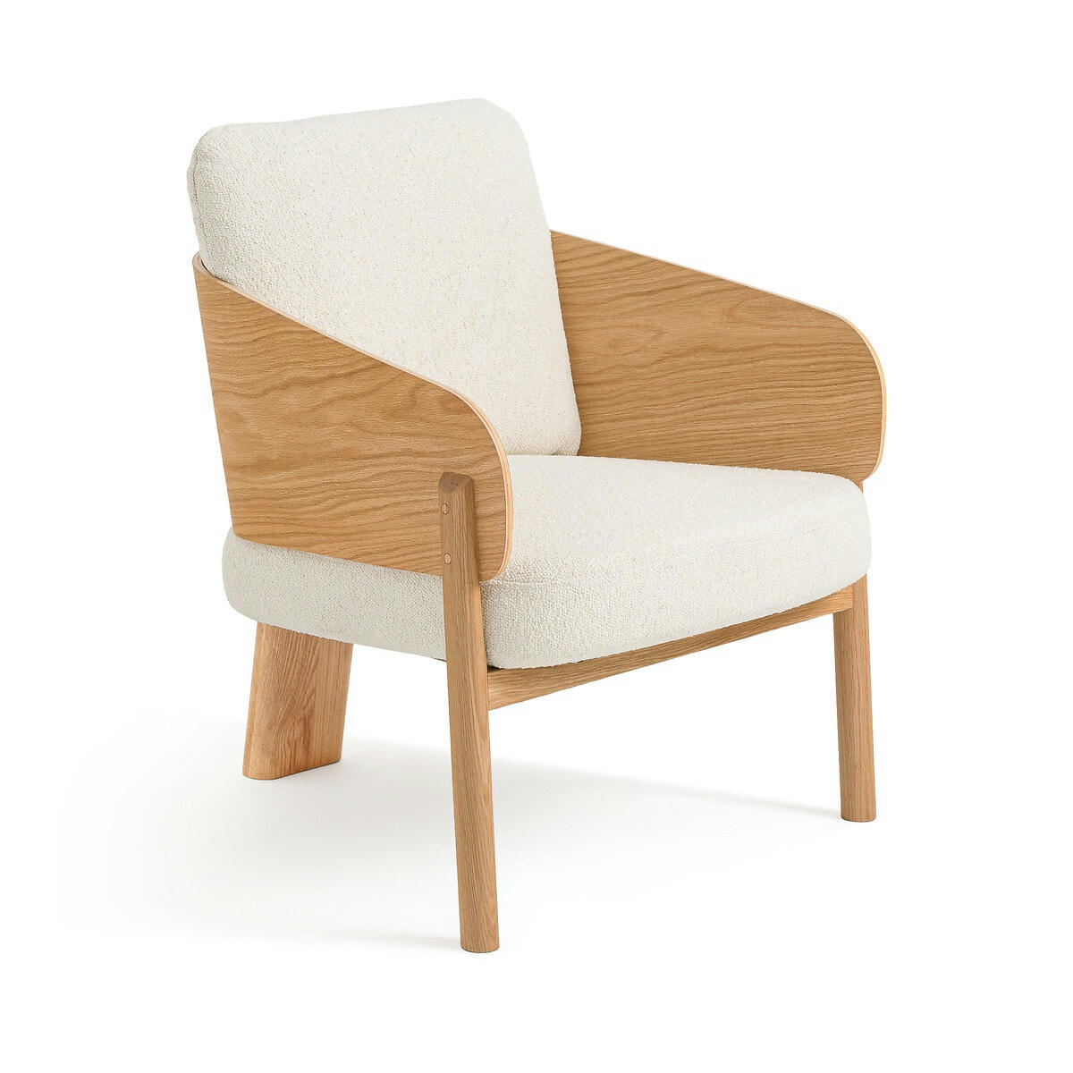 Fauteuil chêne/bouclette Marais, design E Gallina