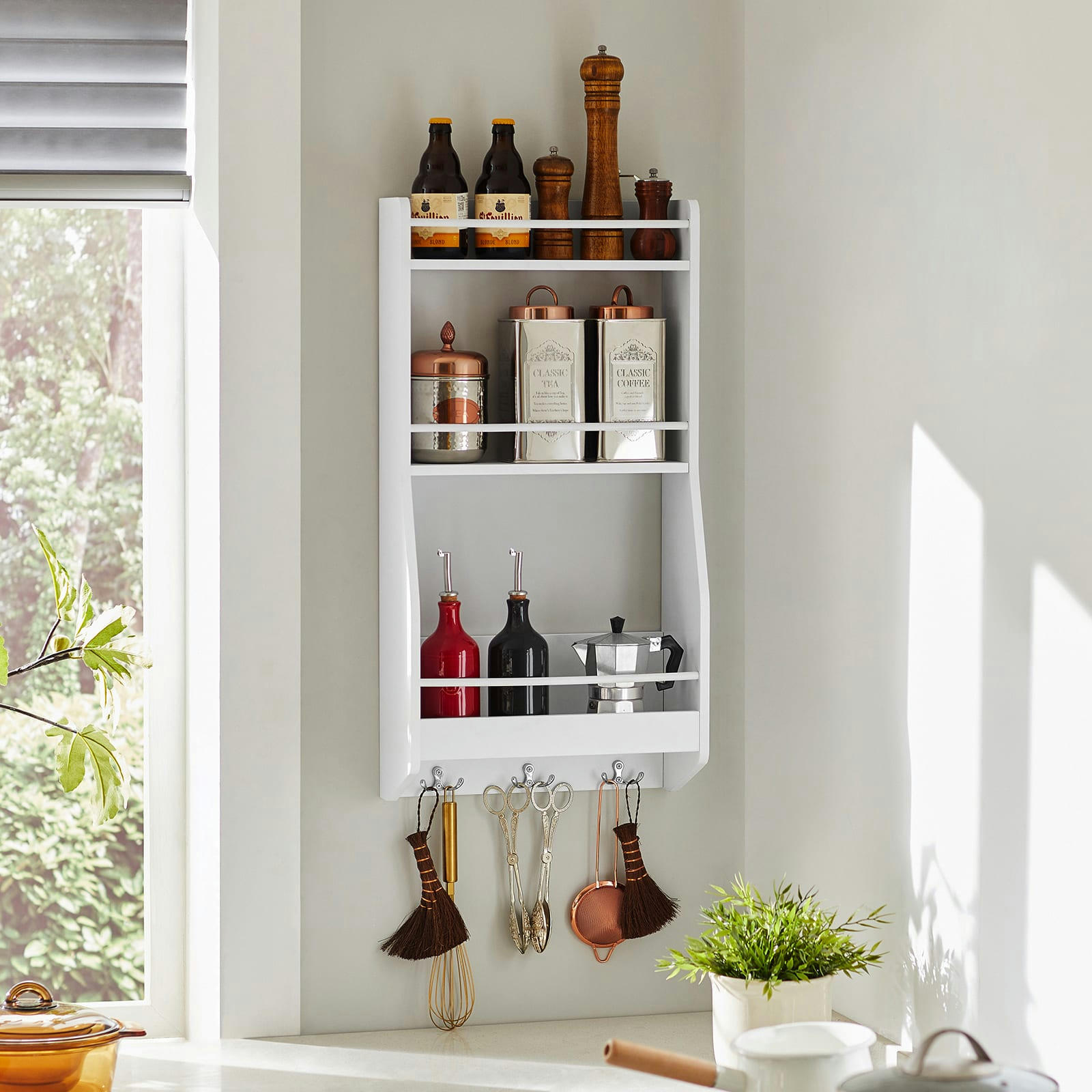 - Étagère à Suspendre effet bois blanc