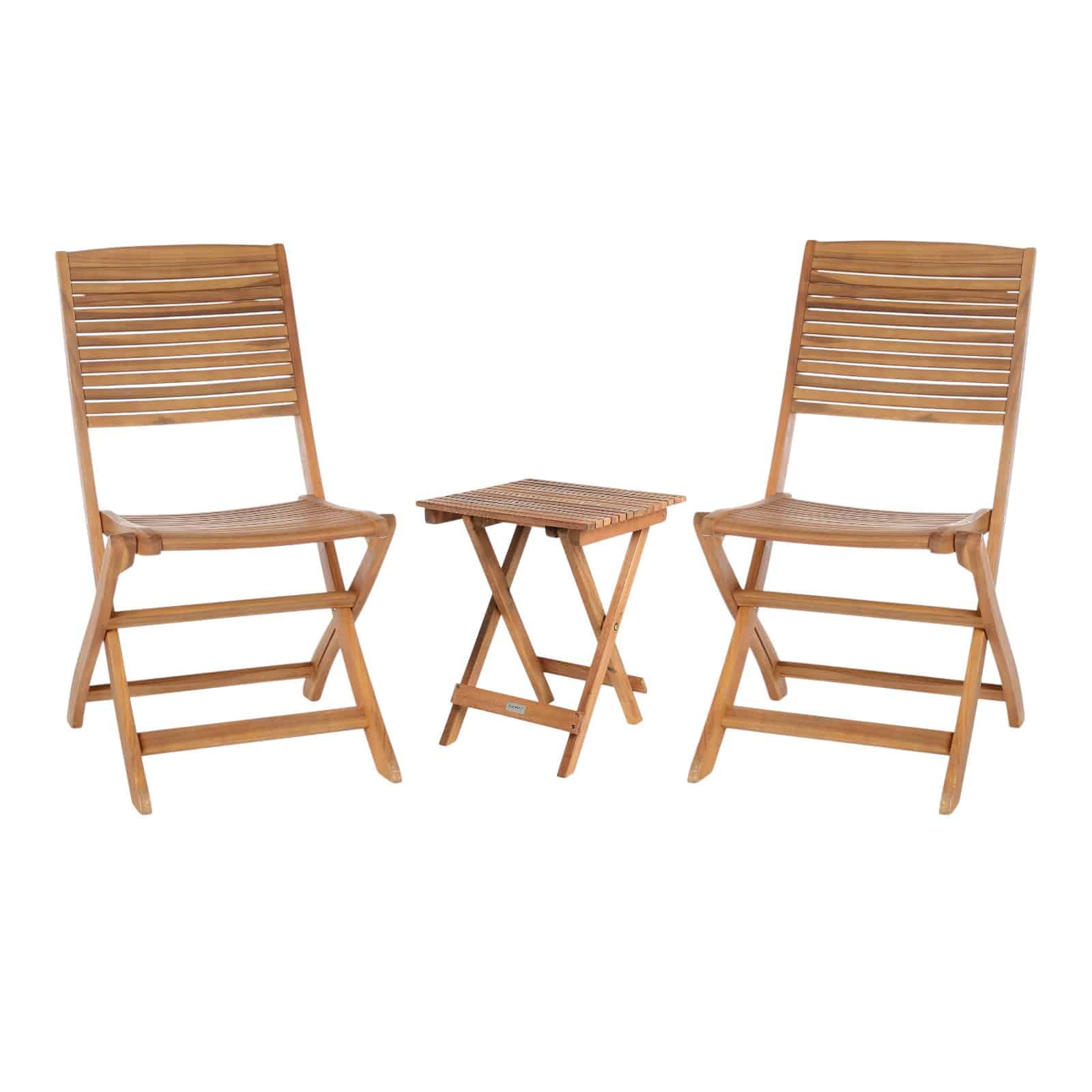 Klappstühle Marta mit Beistelltisch Braun, 3 -tlg.