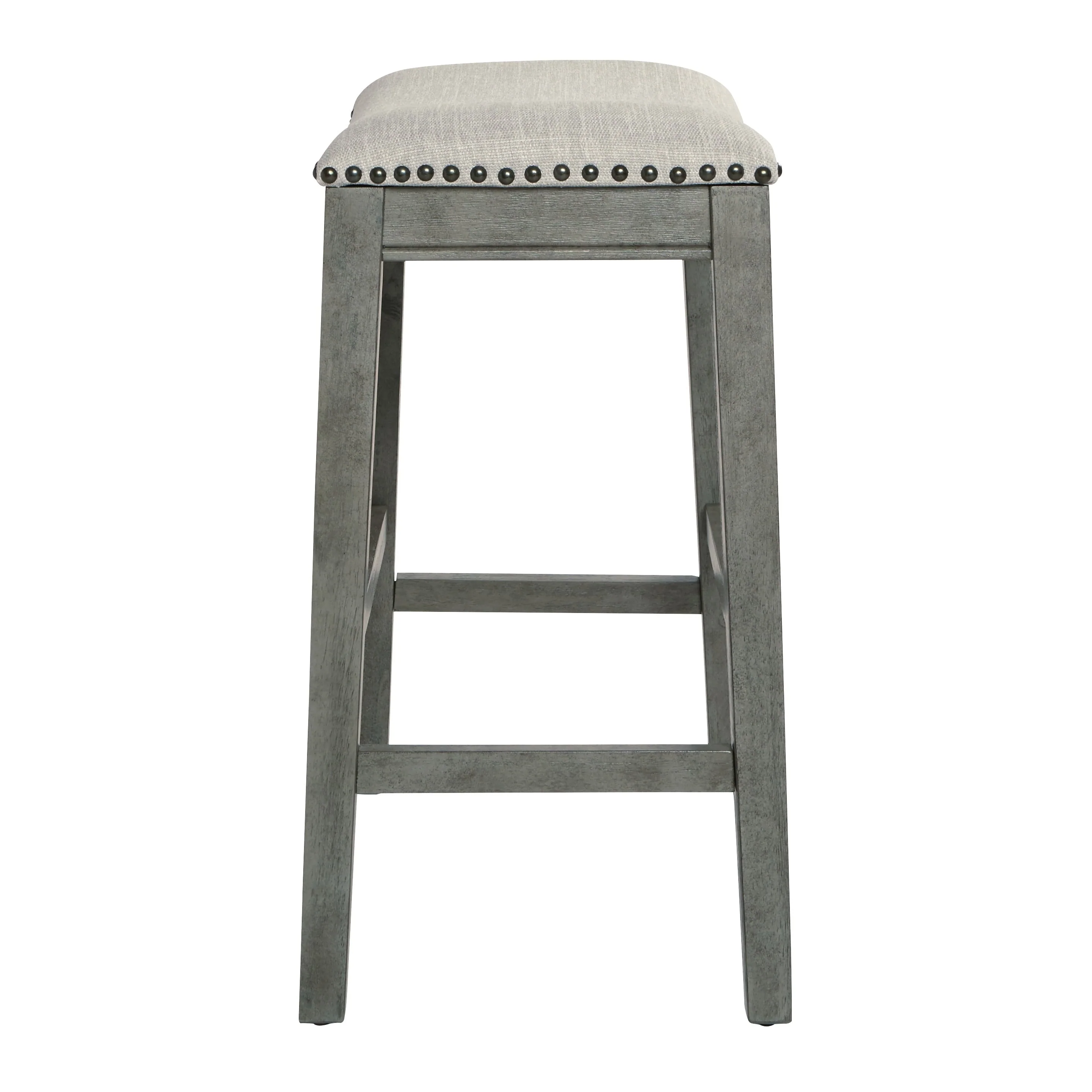 The Gray Barn Arbakka Grey 24-inch Saddle Bar Stools (Set of 2)