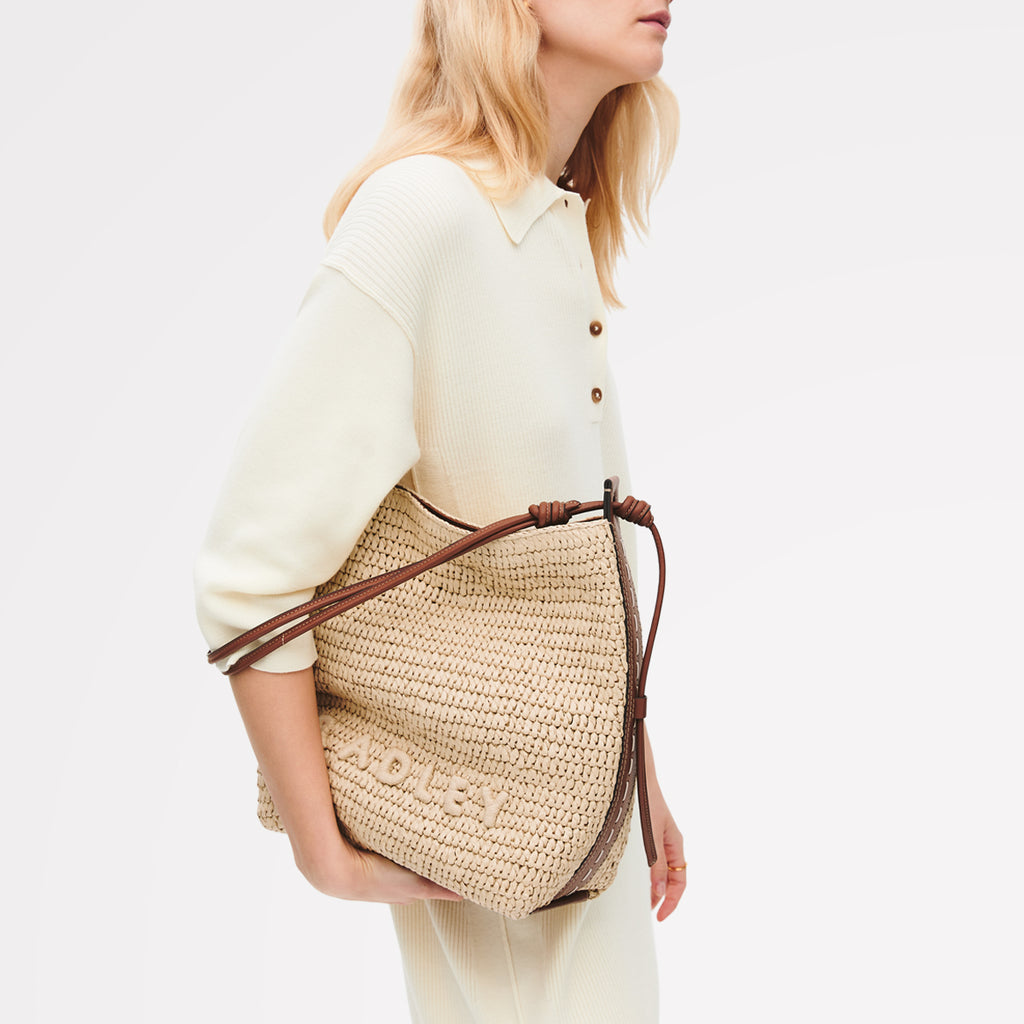 The Camden - Raffia - Medium Open Top Shoulder