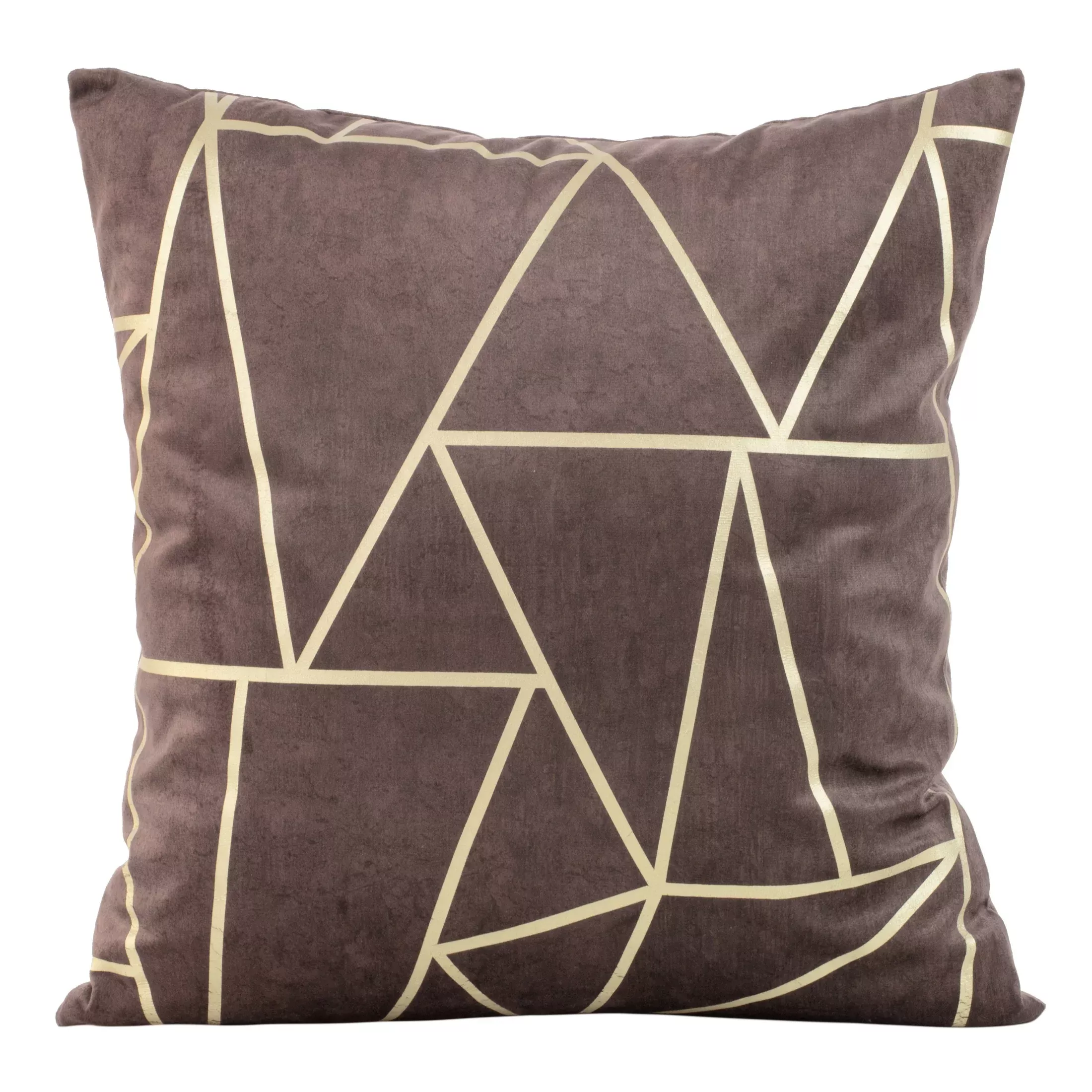 Poszewka na poduszkę 45x45 cm welwetowa wrzosowa z nadrukiem geometrycznym BLINK 29
