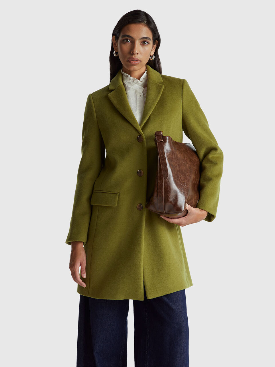 Wool blend coat