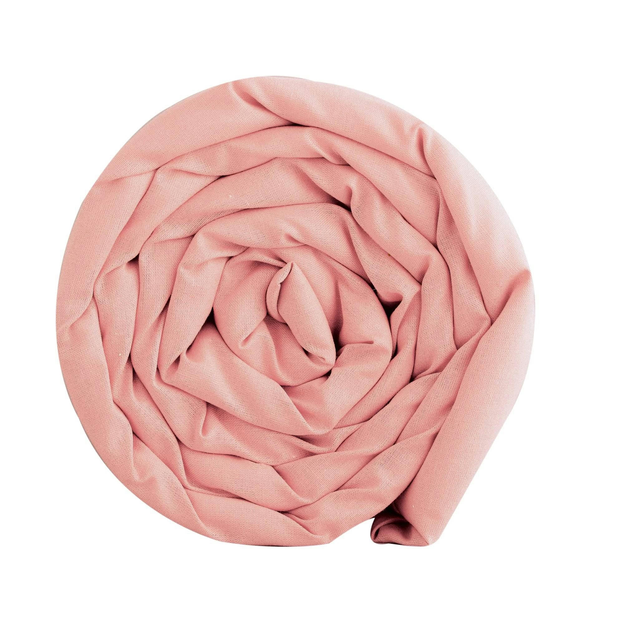 COTON UNI LAURÉAT - Drap-housse 80x200x28 rose thé en coton