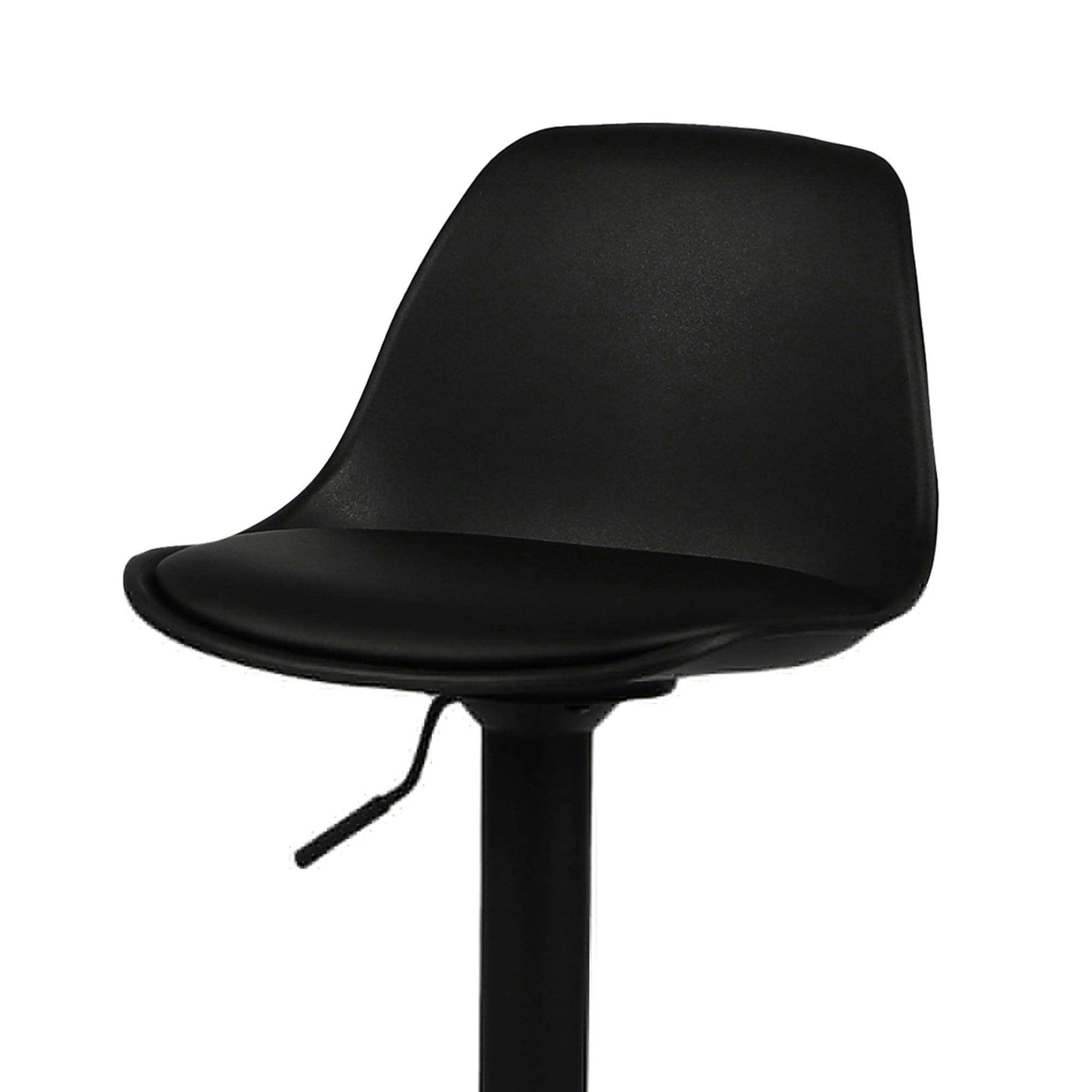 - Tabouret de bar métal noir et assise similicuir noir - H88cm à 108cm