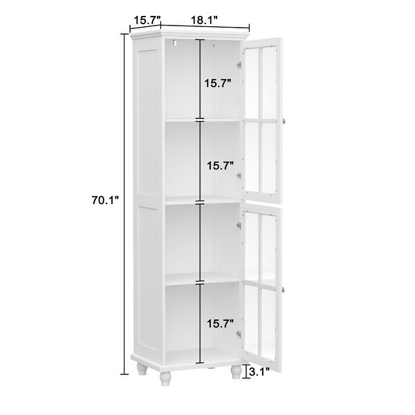 Glass Display Cabinet Glass Curio Doors Bathroom Cabinet White Lacquer