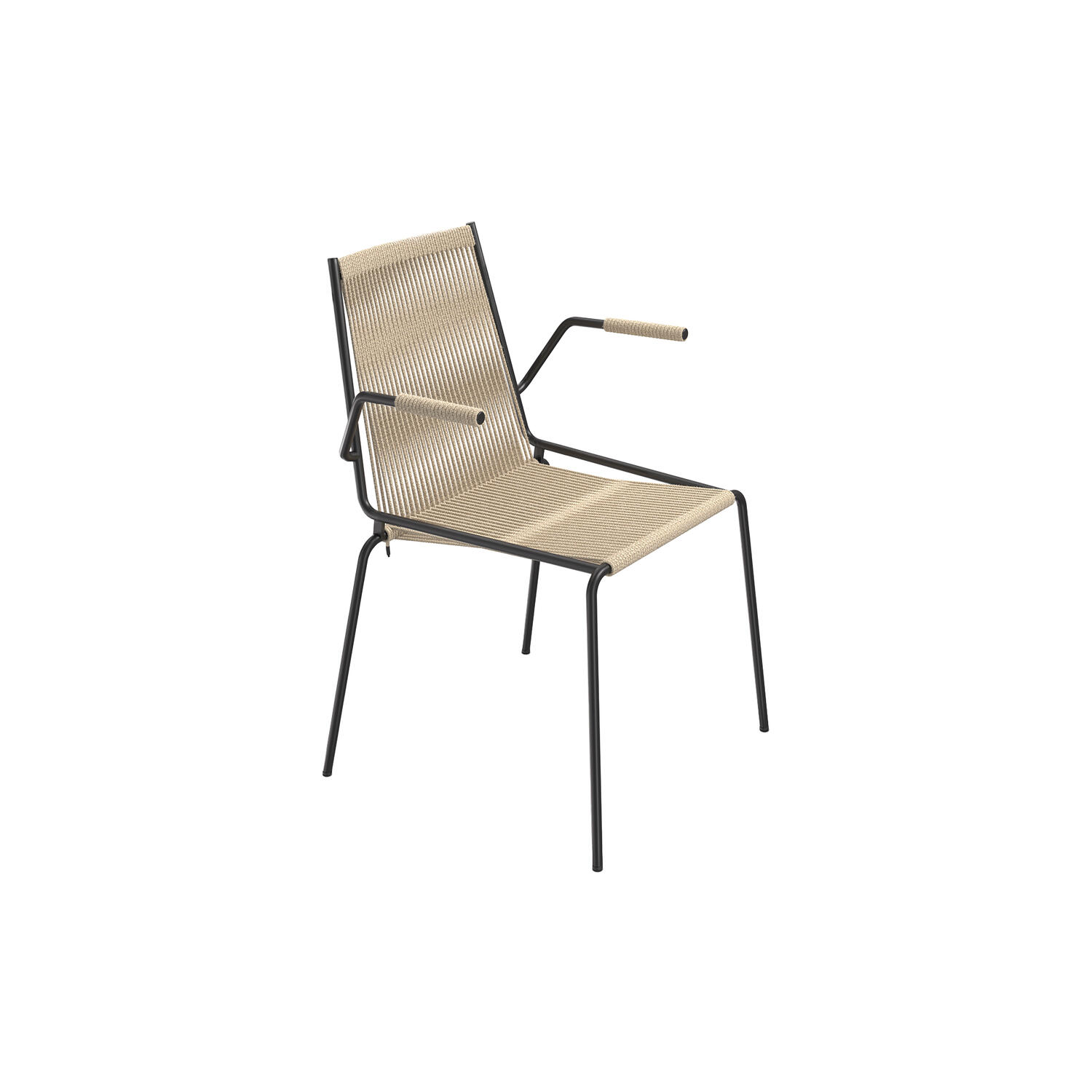 Noel Armrest Chair, black/nature