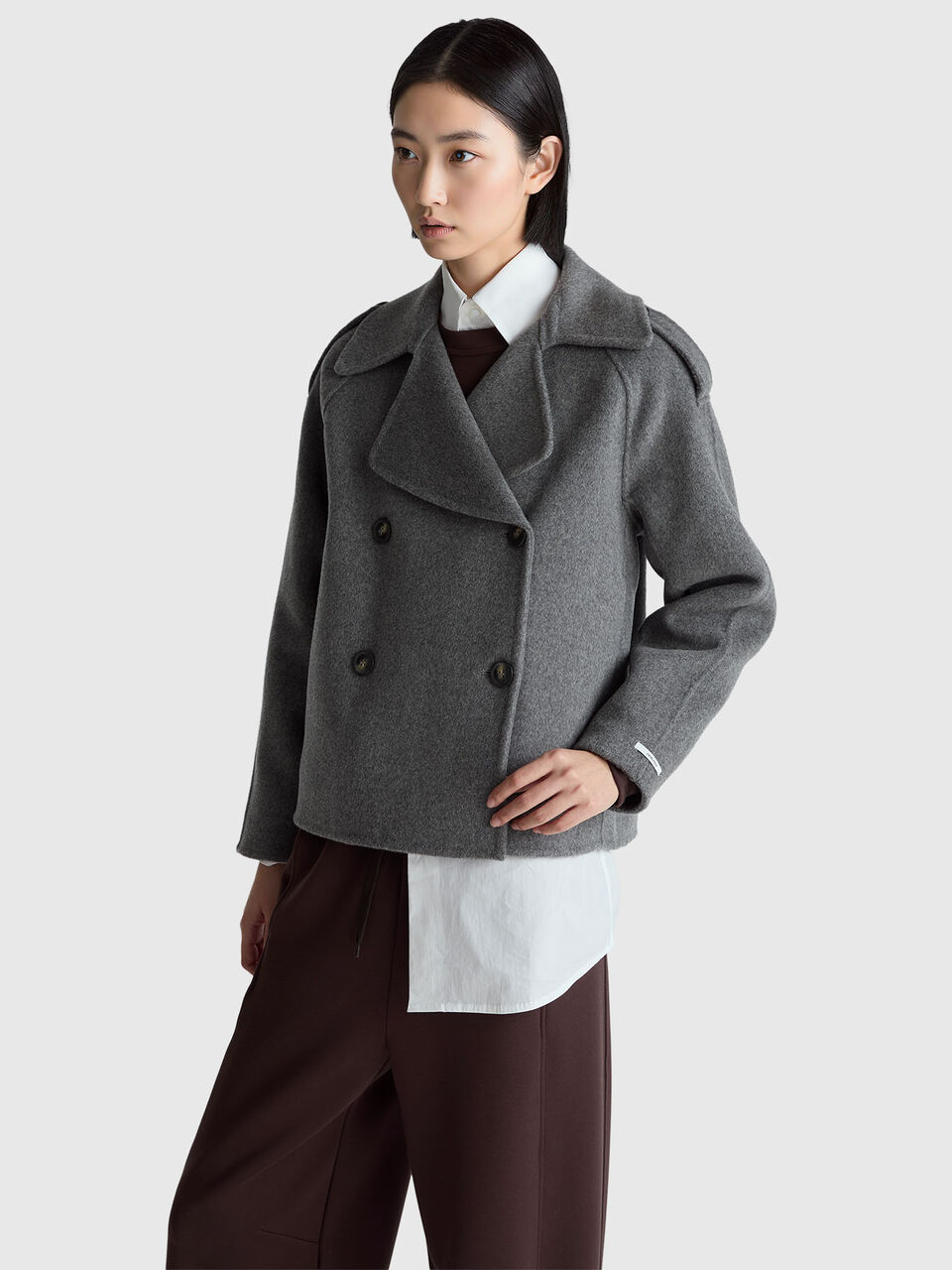 100% wool double-breasted coat