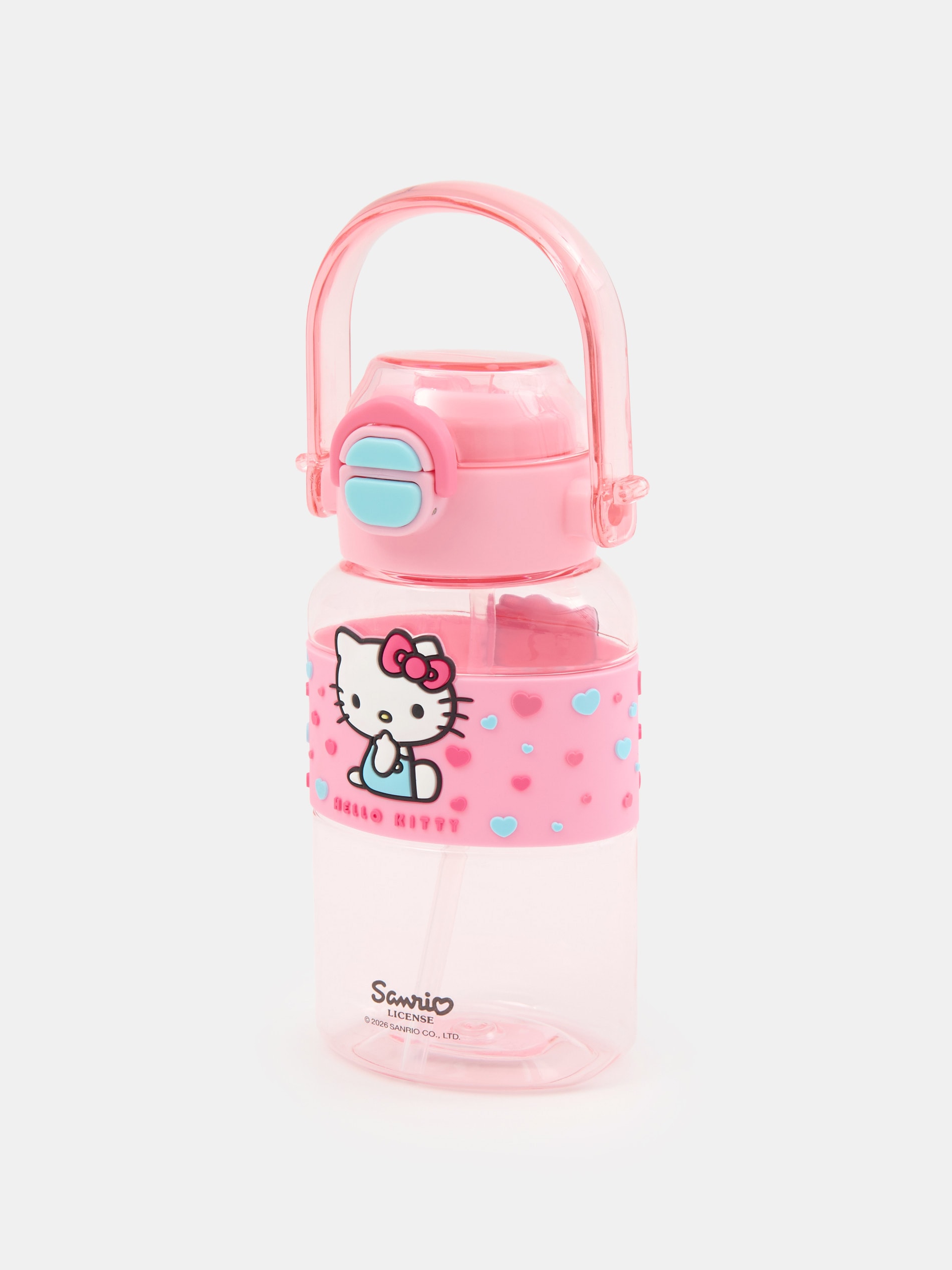 Bidon z uchwytem i słomką Hello Kitty