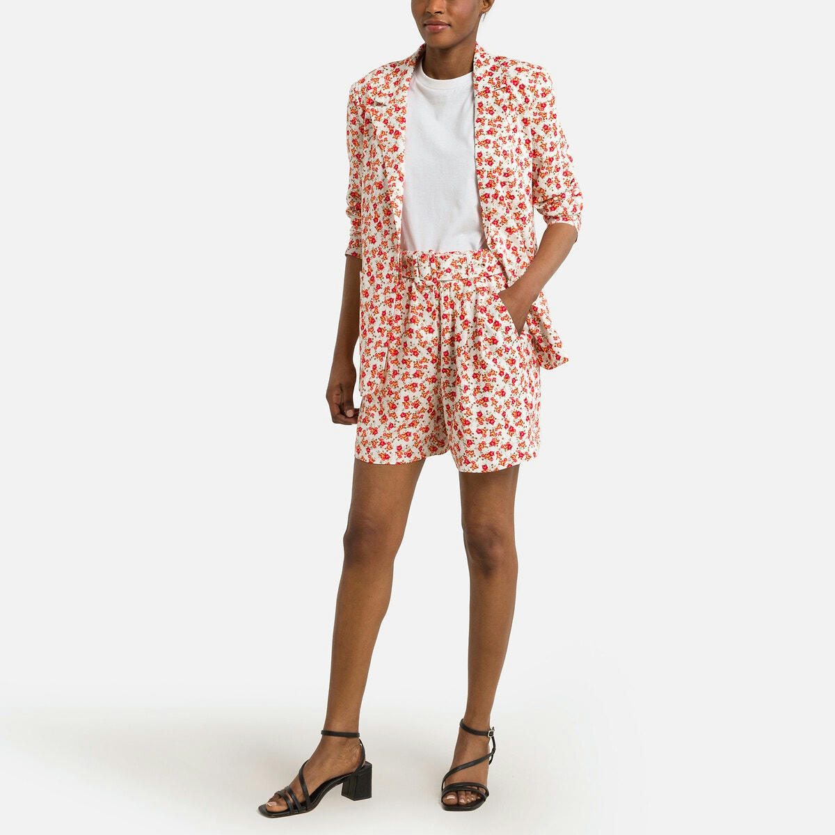 Blazer imprimé, coupe droite