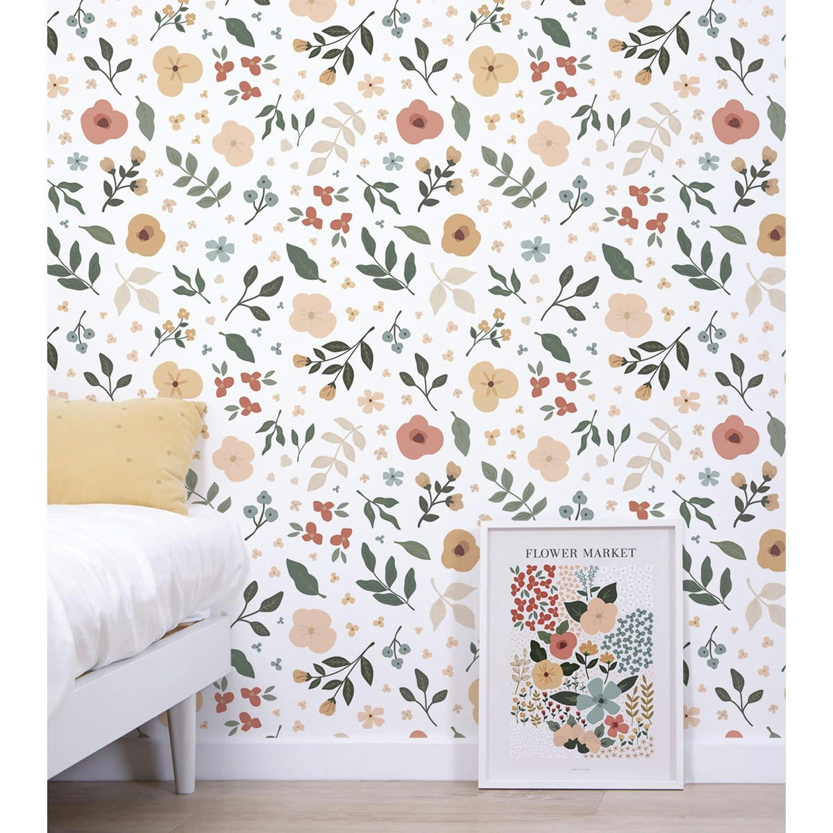 BLOEM - Papier peint floral silhouettes multicolore