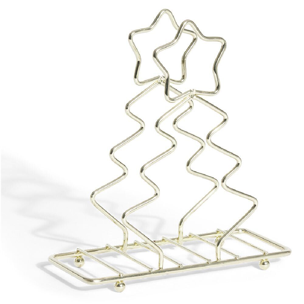 Porte-serviette forme sapin métal doré