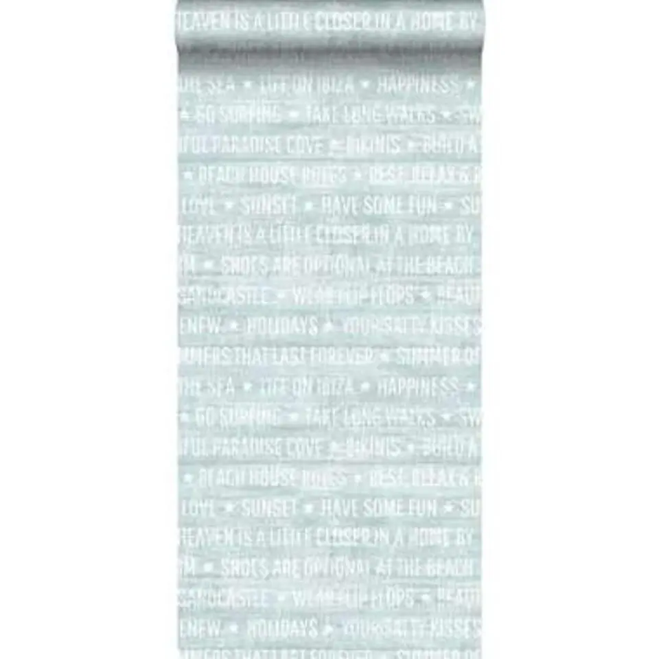 ESTAhome behang - zomerse quotes - lichtgroen - 53 cm x 10,05 m