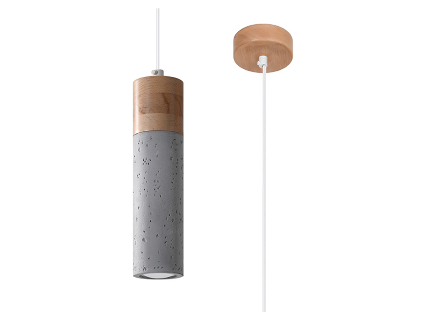 Lampa wisząca Zane 1betonowa szara