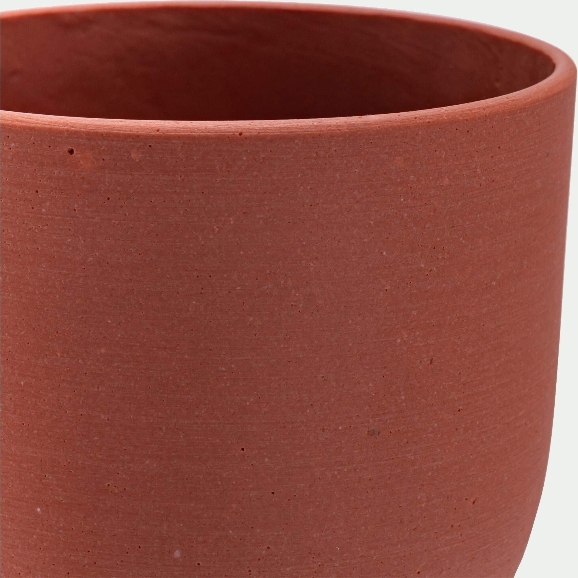 YULI - Cache-pot en poudre de calcaire D16cm - marron