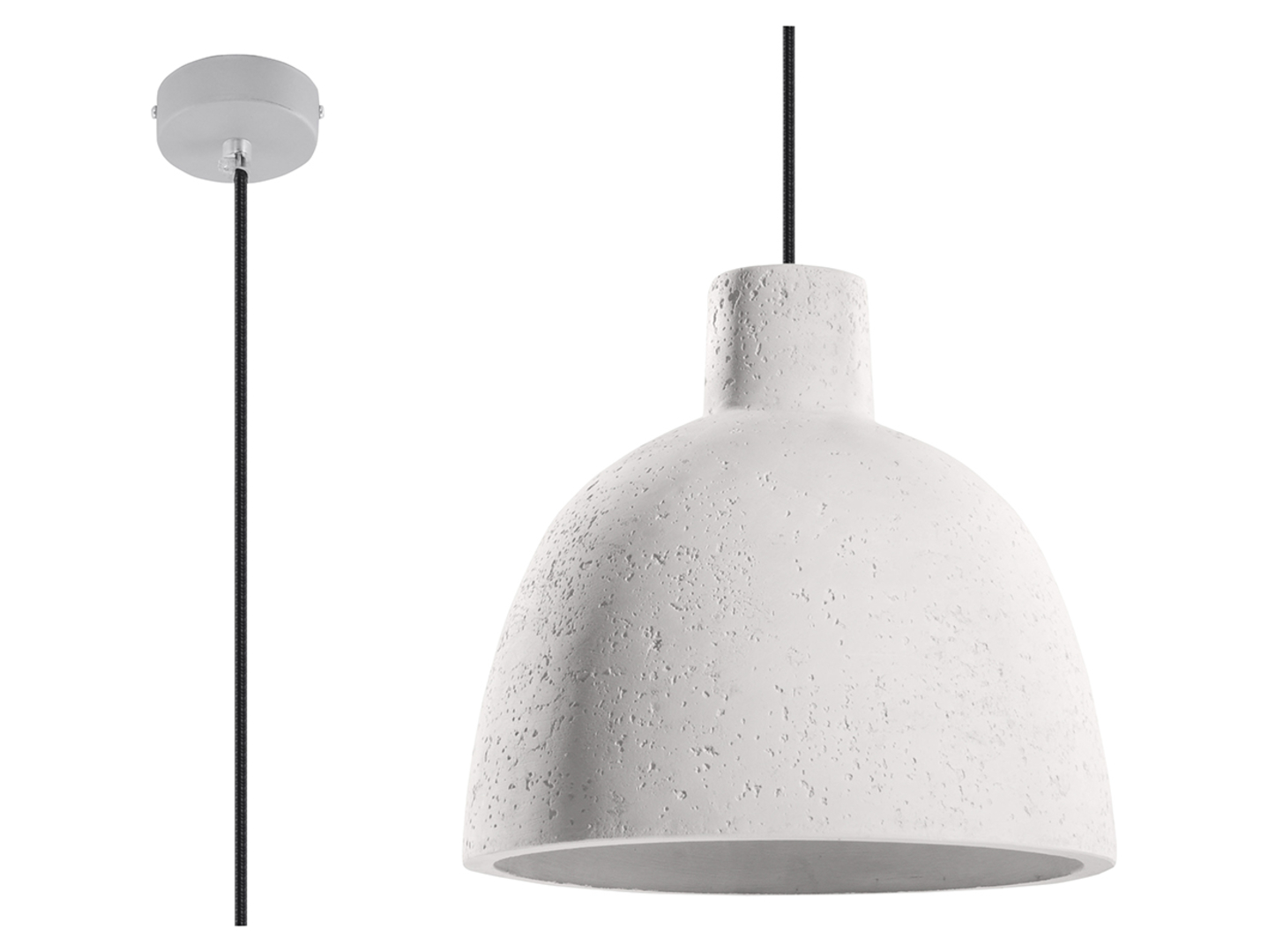 Lampa wisząca Damaso betonowa szara