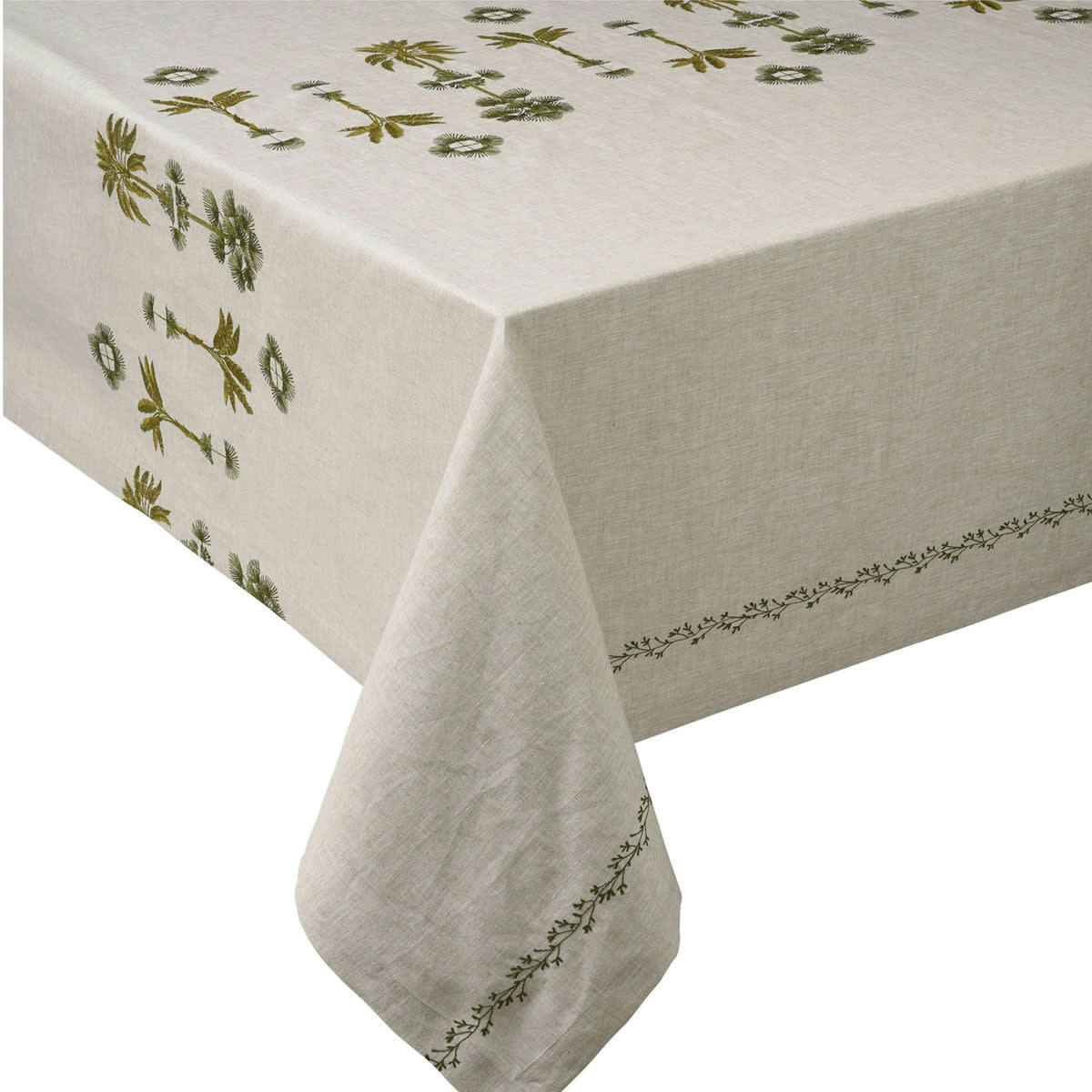 BARBADE - Nappe en lin beige 170x320