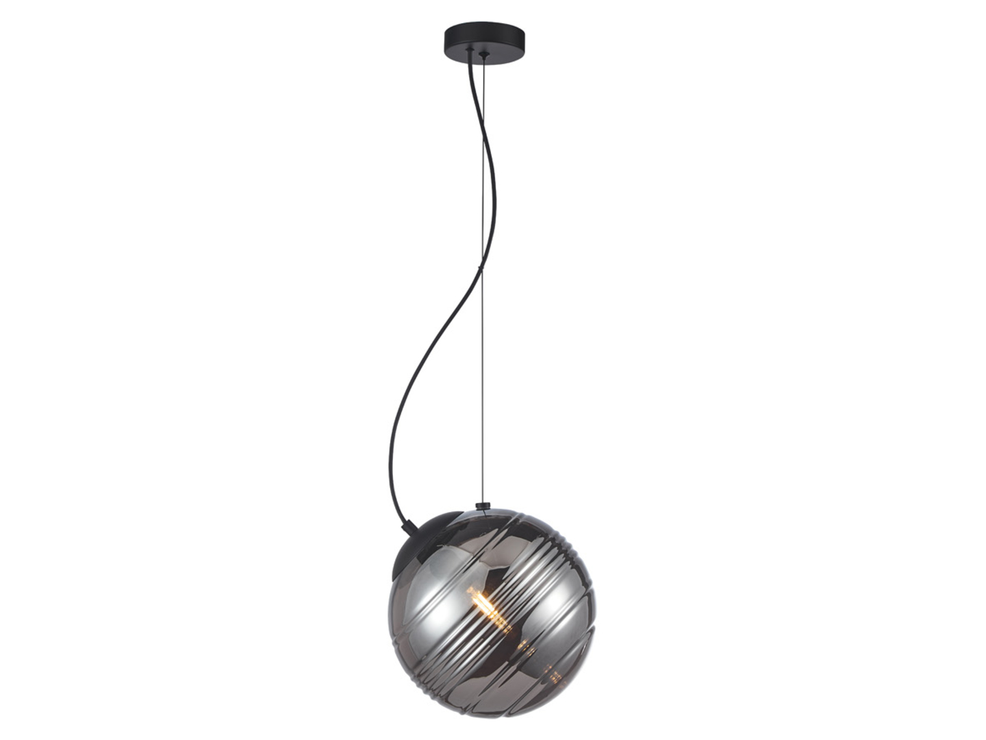 Lampa wisząca Perona metalowo-szklana czarno-grafitowa