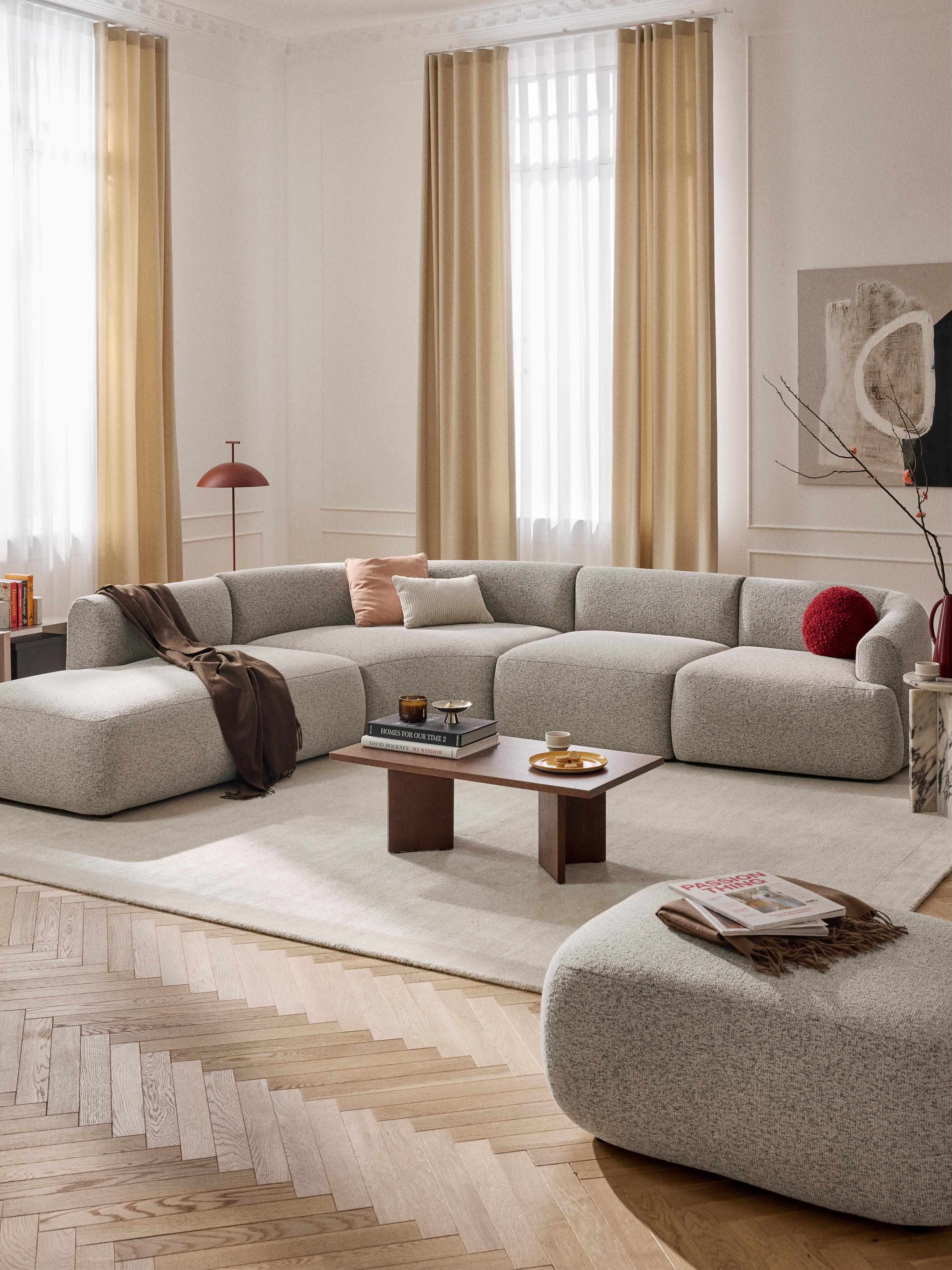 Rundes Bouclé-Eckmodul Sofia