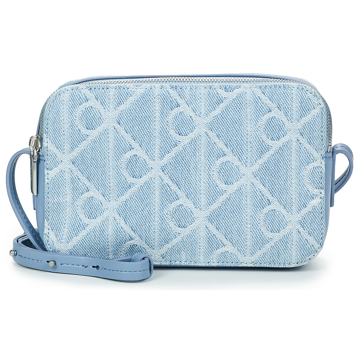Calvin Klein Jeans - EMBLEM AOP DENIM CAMERA BAG - Jean