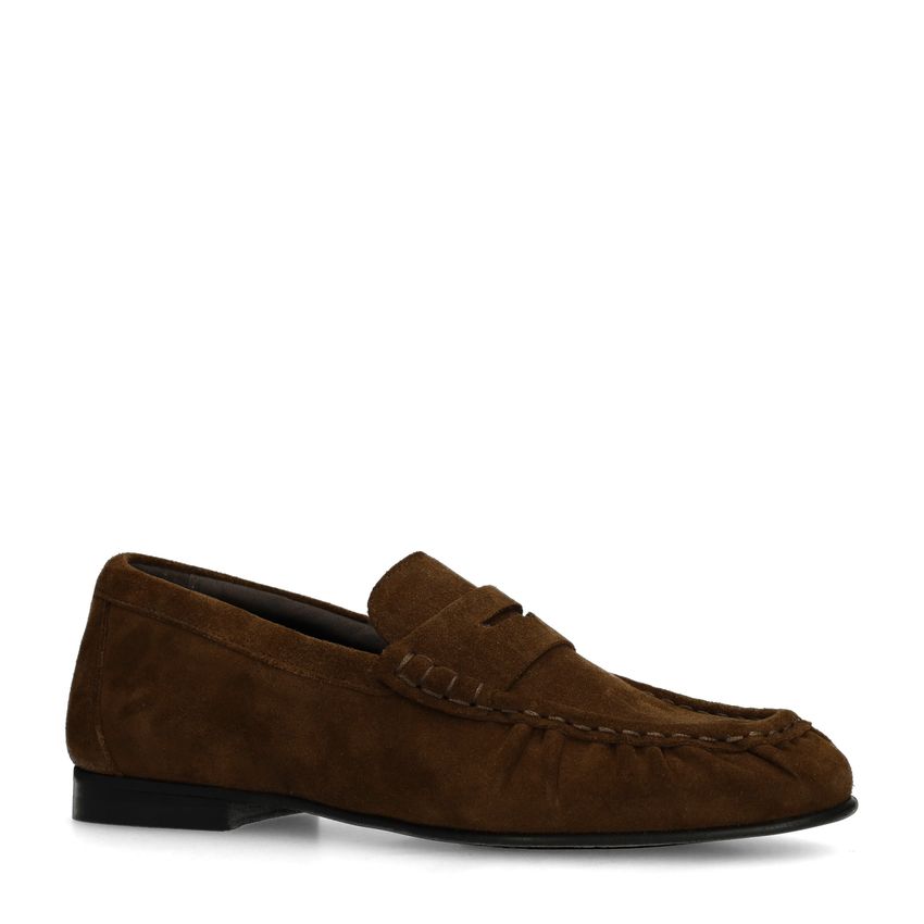 Manfield Bruine suède loafers