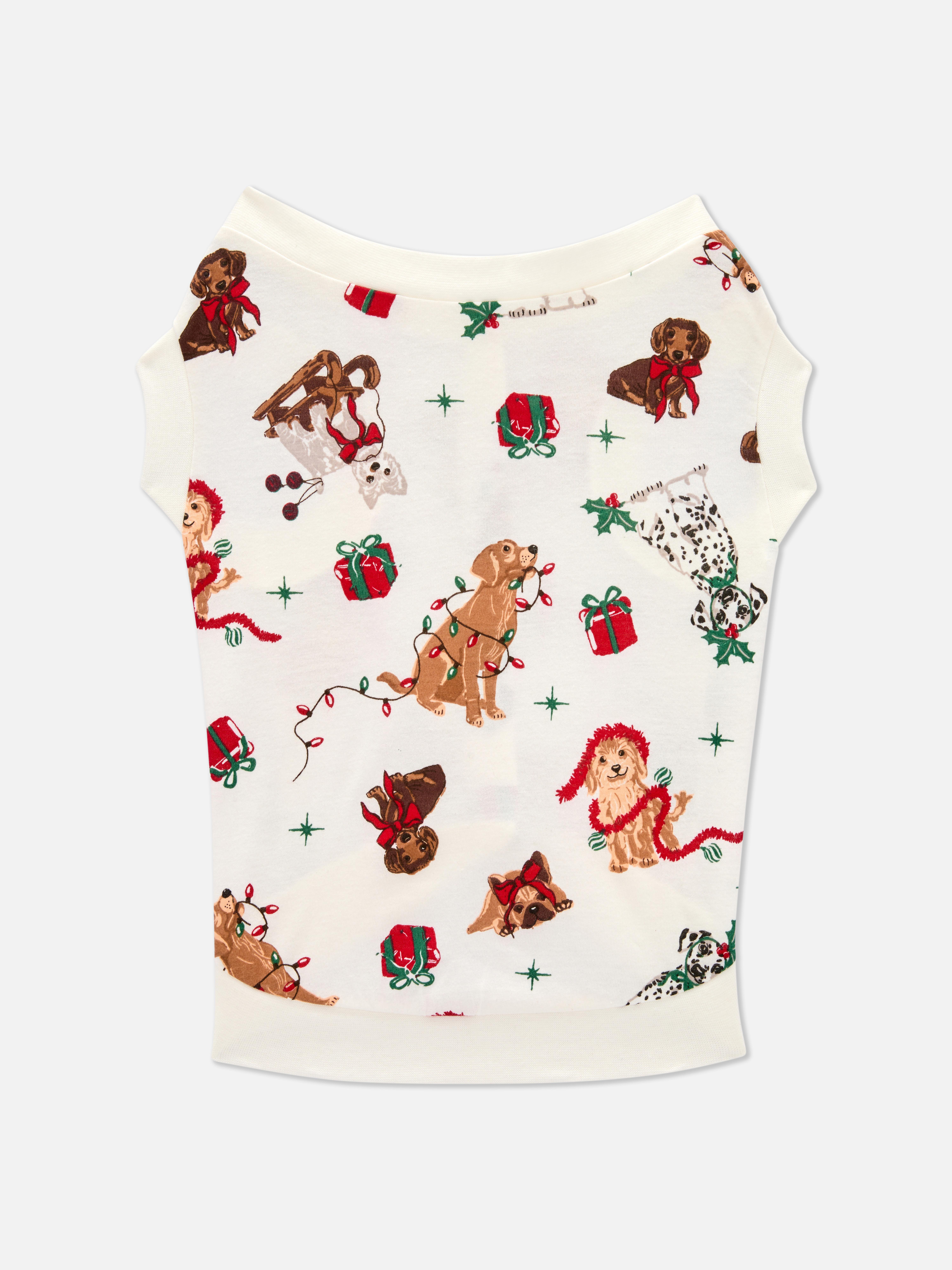 Pet Pure Cotton Dog Print Family Christmas Pajamas