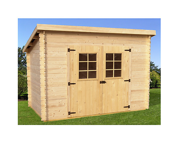 Abri madriers massifs 4.59 m² bois naturel Habrita CH3019.02N