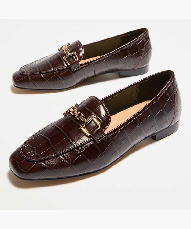 Grained Brown - Hardware-Detail Loafers