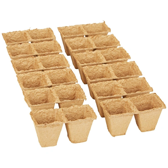 Anzuchttopf, Breite: 6 cm, braun, Naturfaser