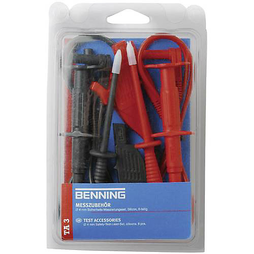 Benning TA 3 set de cordons de mesure de sécurité 4 mm CAT III 1000 V, 1 m