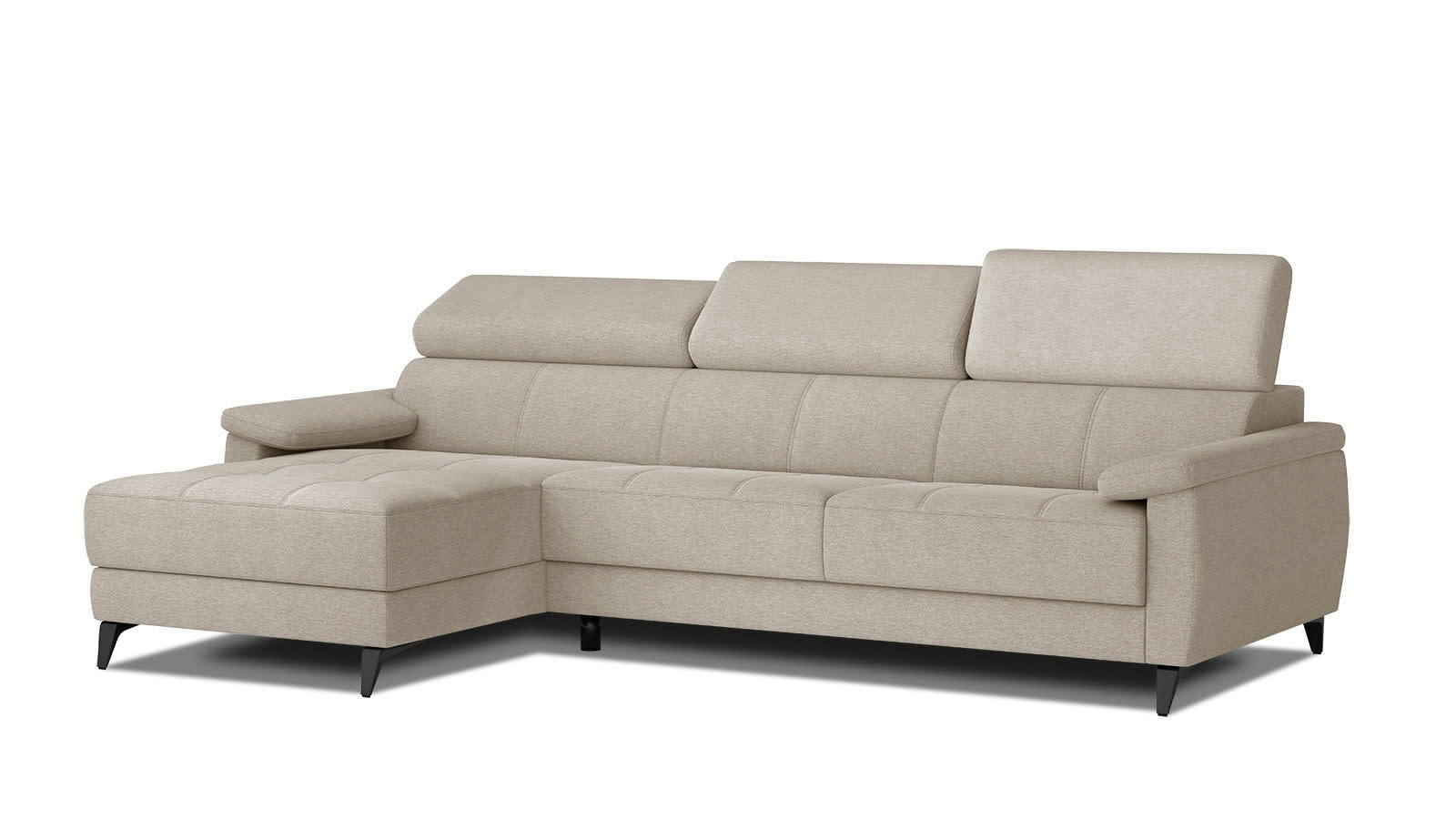 TAUNUS - Canapé d'angle gauche 4 places beige