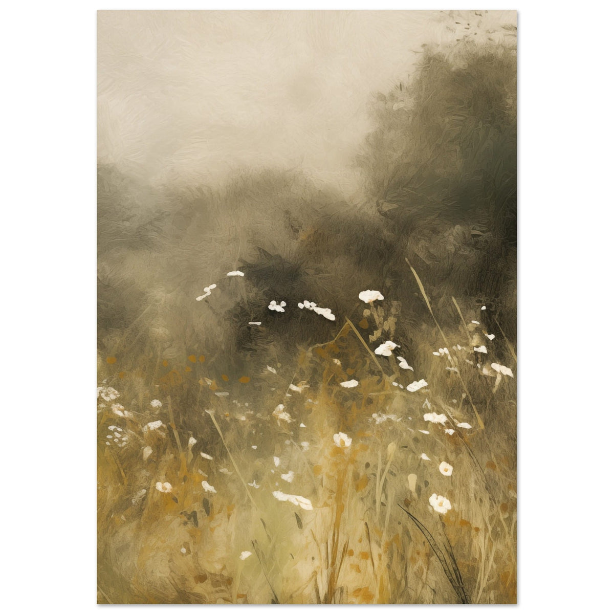 Artfulprints Poster Abstract - Floral essence  - A4 21x29.7 cm - Groen