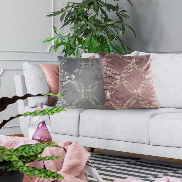 Poszewka BLINK 30 welwetowa kremowa 45x45 cm elegancka ozdobna