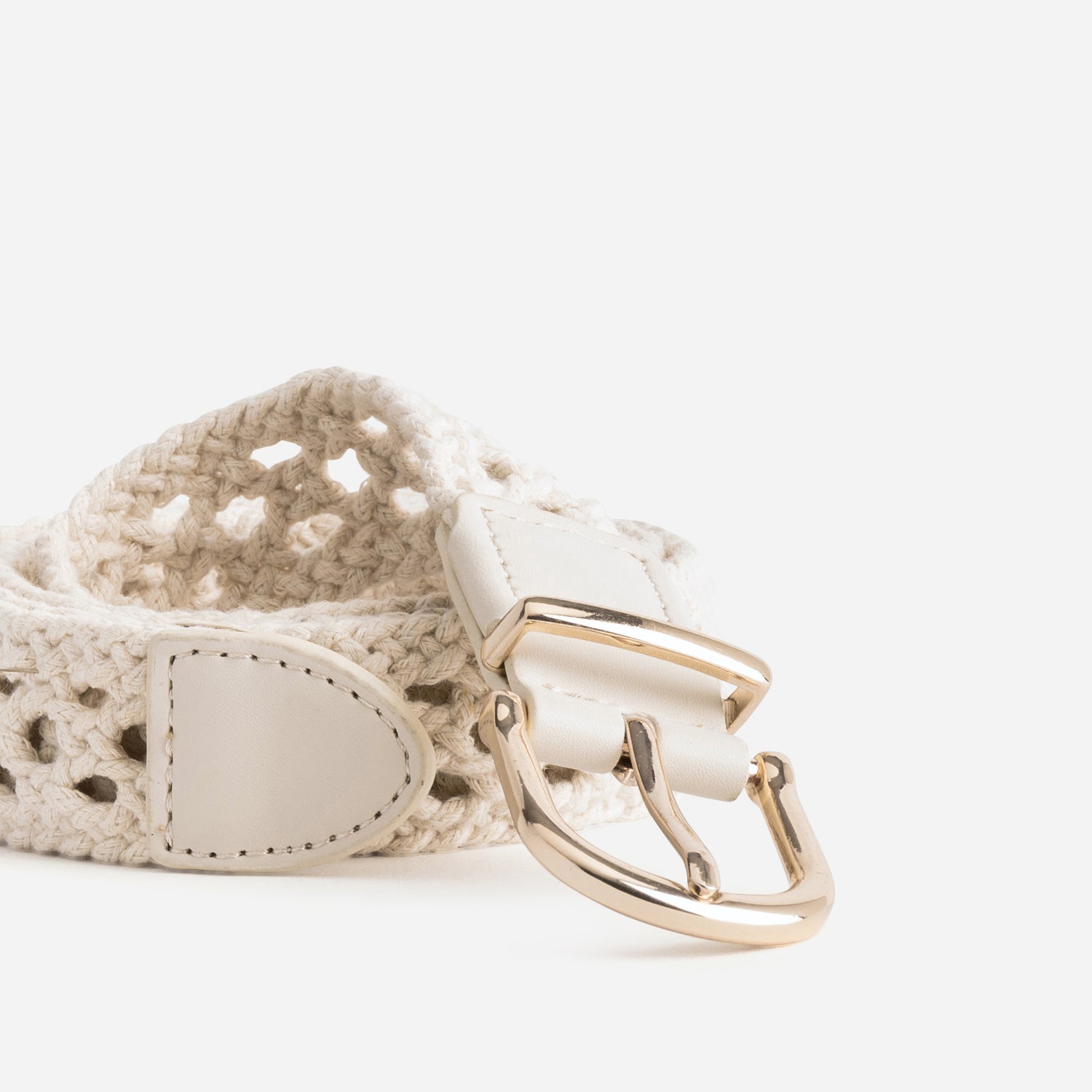 Ceinture écrue façon macramé