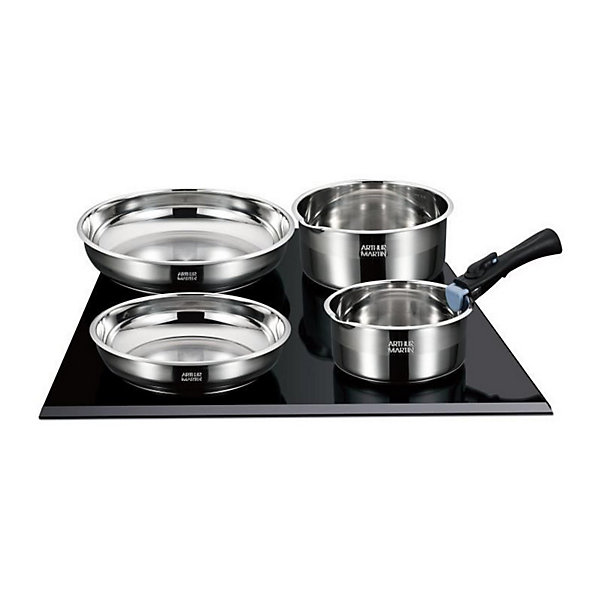 Batterie de cuisine induction - Arthur Martin - AM2238 - Acier inoxydable - 10 pieces - Poignée amovible - Tous feux dont induc
